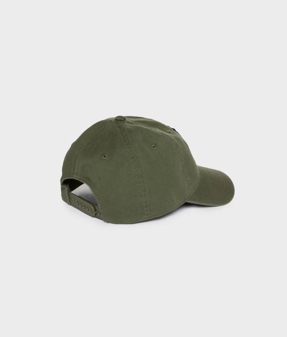Berretto da baseball Refrigiwear verde militare in cotone con patch ricamata