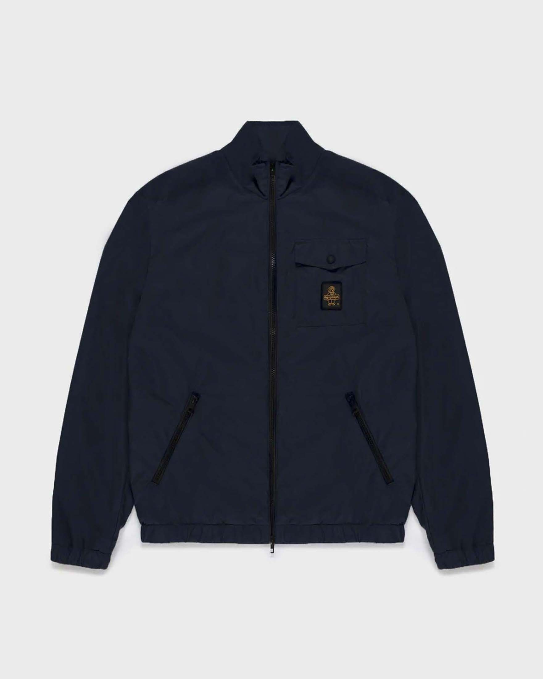 Giubbino Refrigiwear blu navy in nylon con logo ricamato
