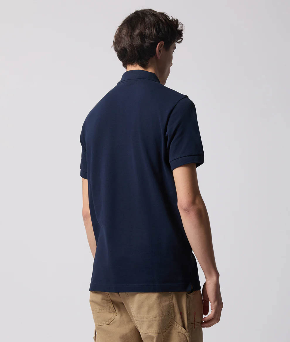 Polo mezza manica Refrigiwear blu navy in cotone con patch logo ricamata image