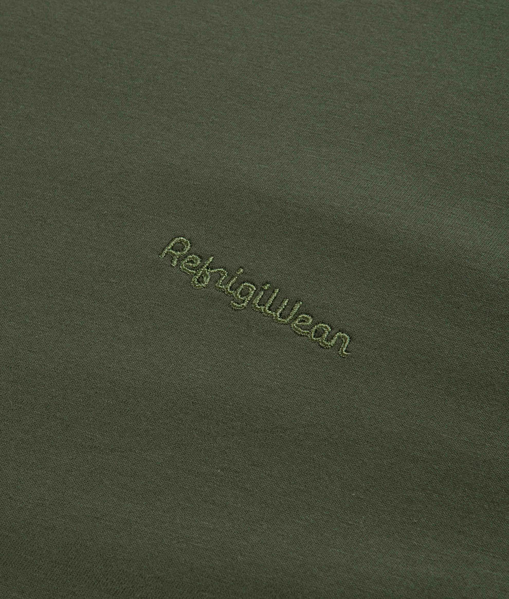 T-shirt mezza manica Refrigiwear verde militare in cotone con logo ricamato