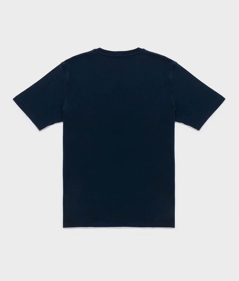 T-shirt Refrigiwear blu navy in cotone con logo ricamato tono su tono
