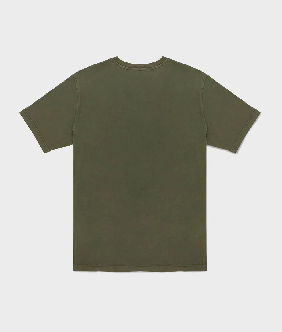 T-shirt Refrigiwear verde militare in cotone con taschino e patch logo