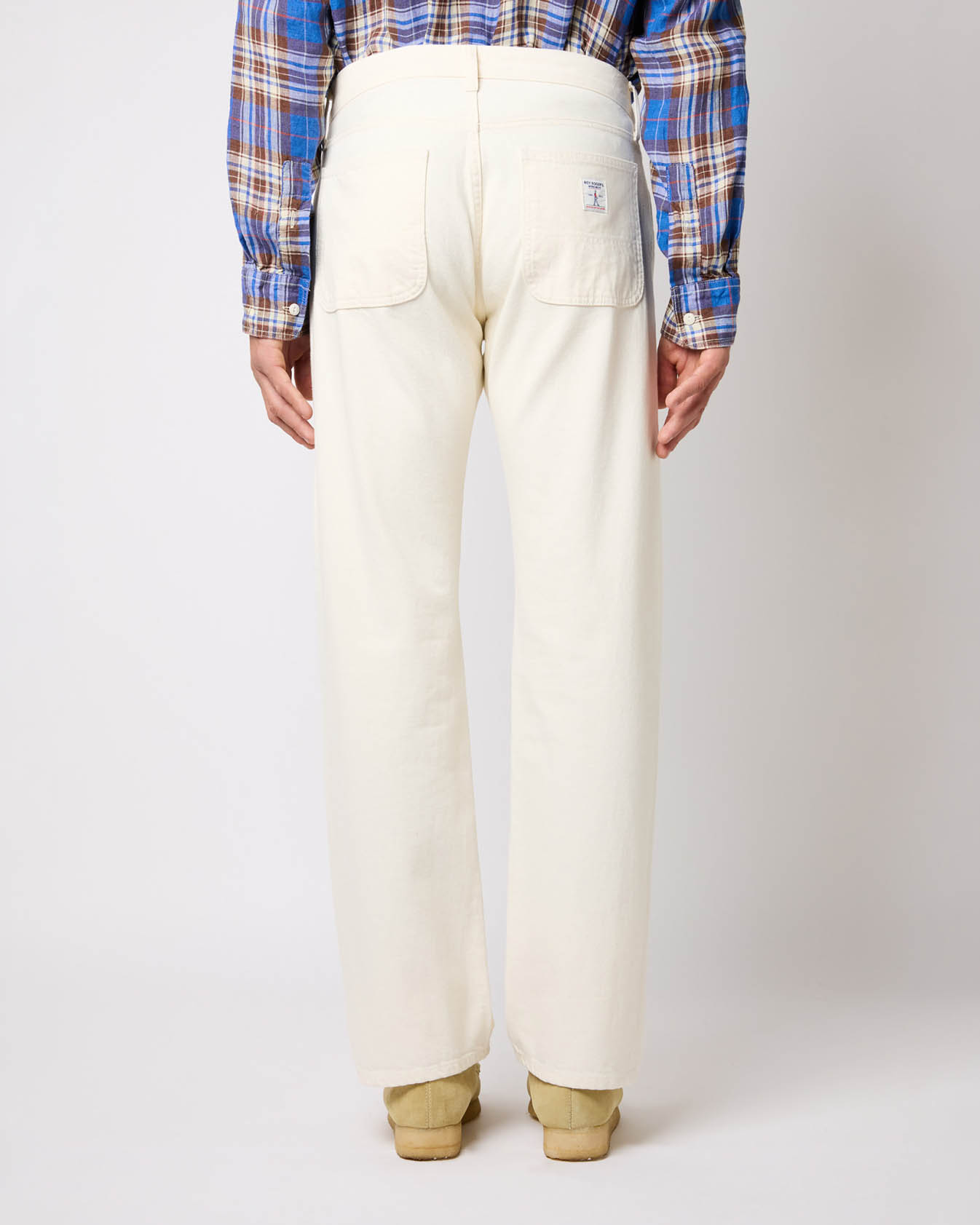 Pantalone cinque tasche Roy Roger's panna in bull di cotone