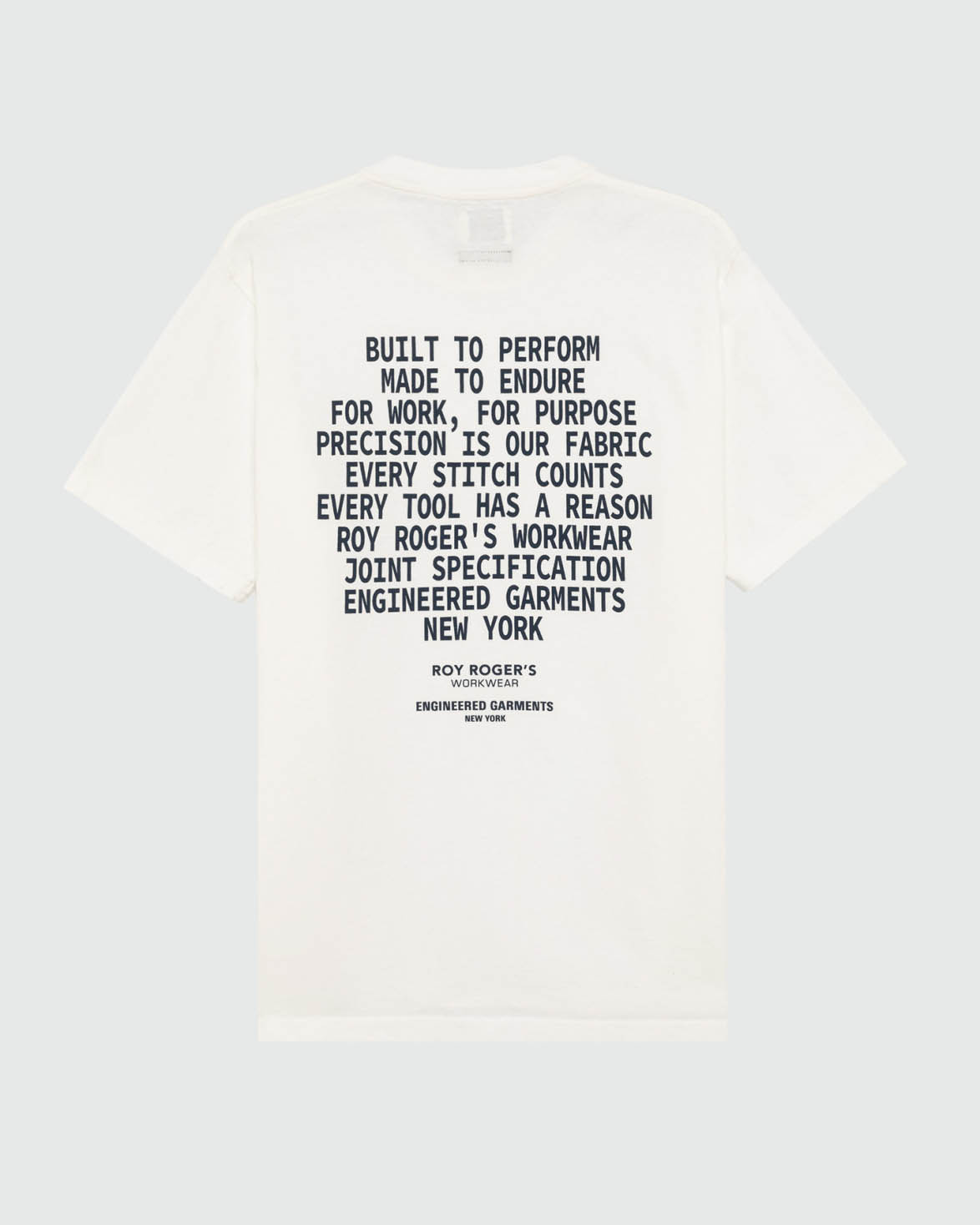 T-shirt mezza manica Roy Roger's panna in cotone con taschino e stampa scritte