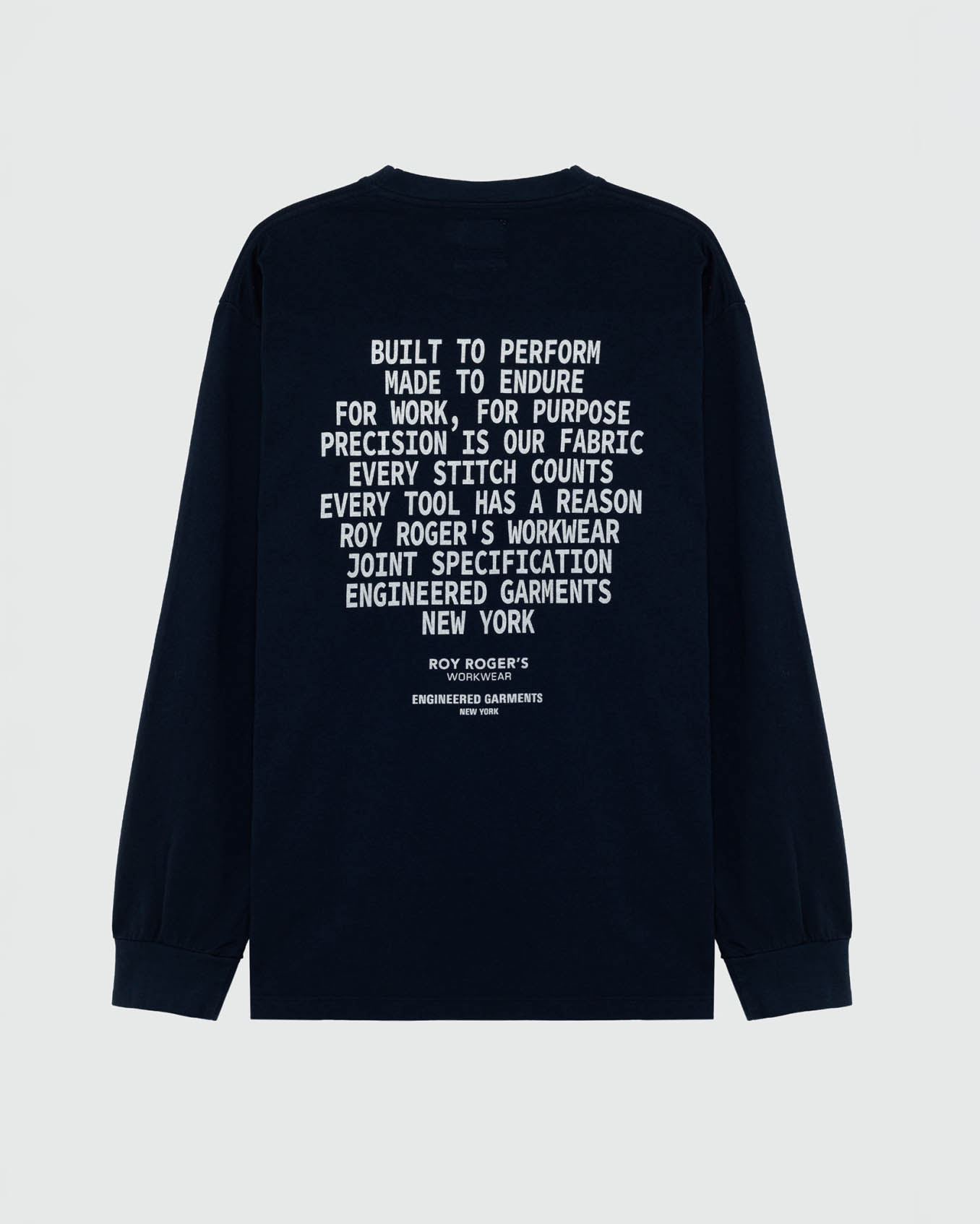 T-shirt manica lunga Roy Roger's blu in cotone con taschino e stampa scritte