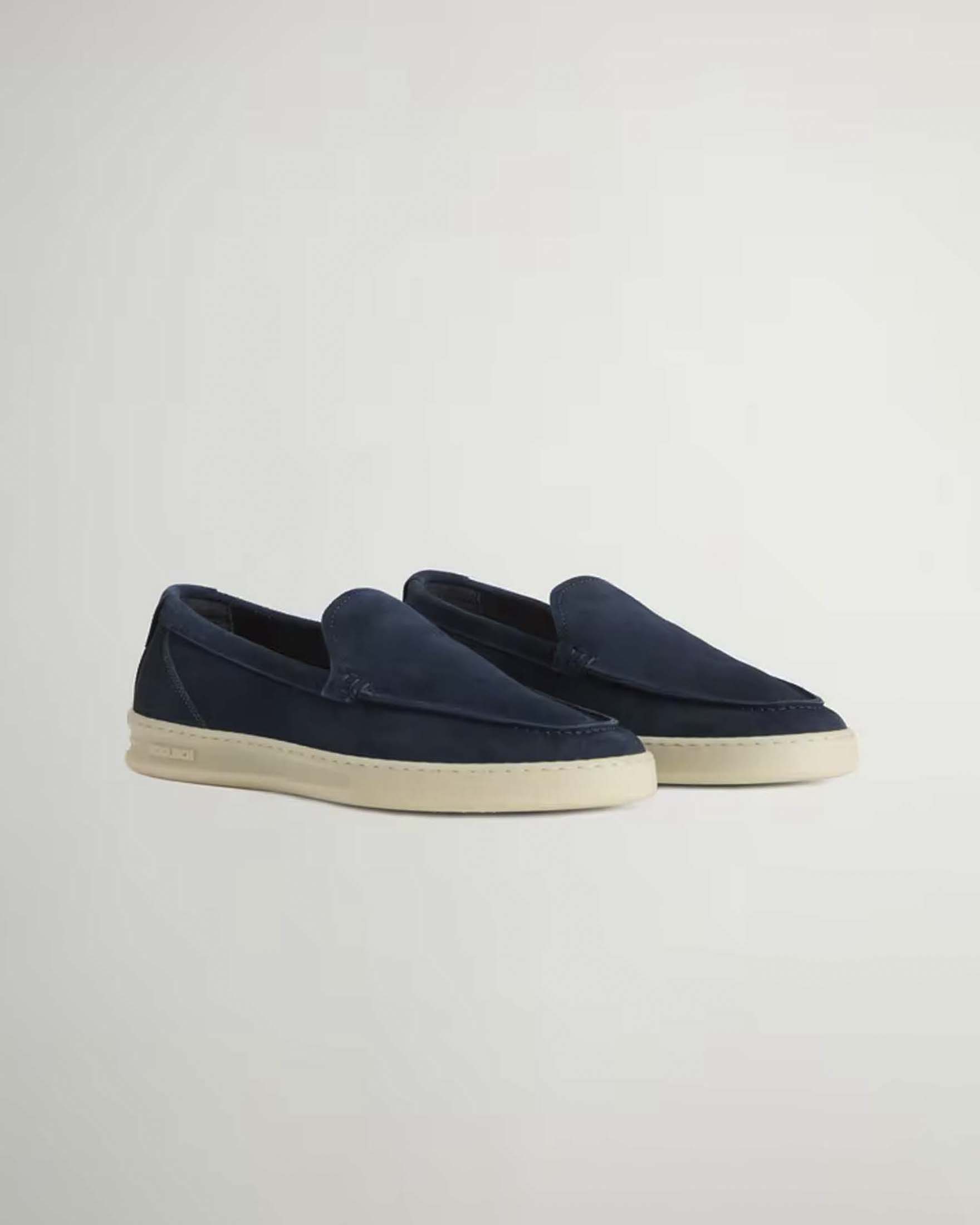 Mocassini Woolrich blu navy in pelle scamosciata image