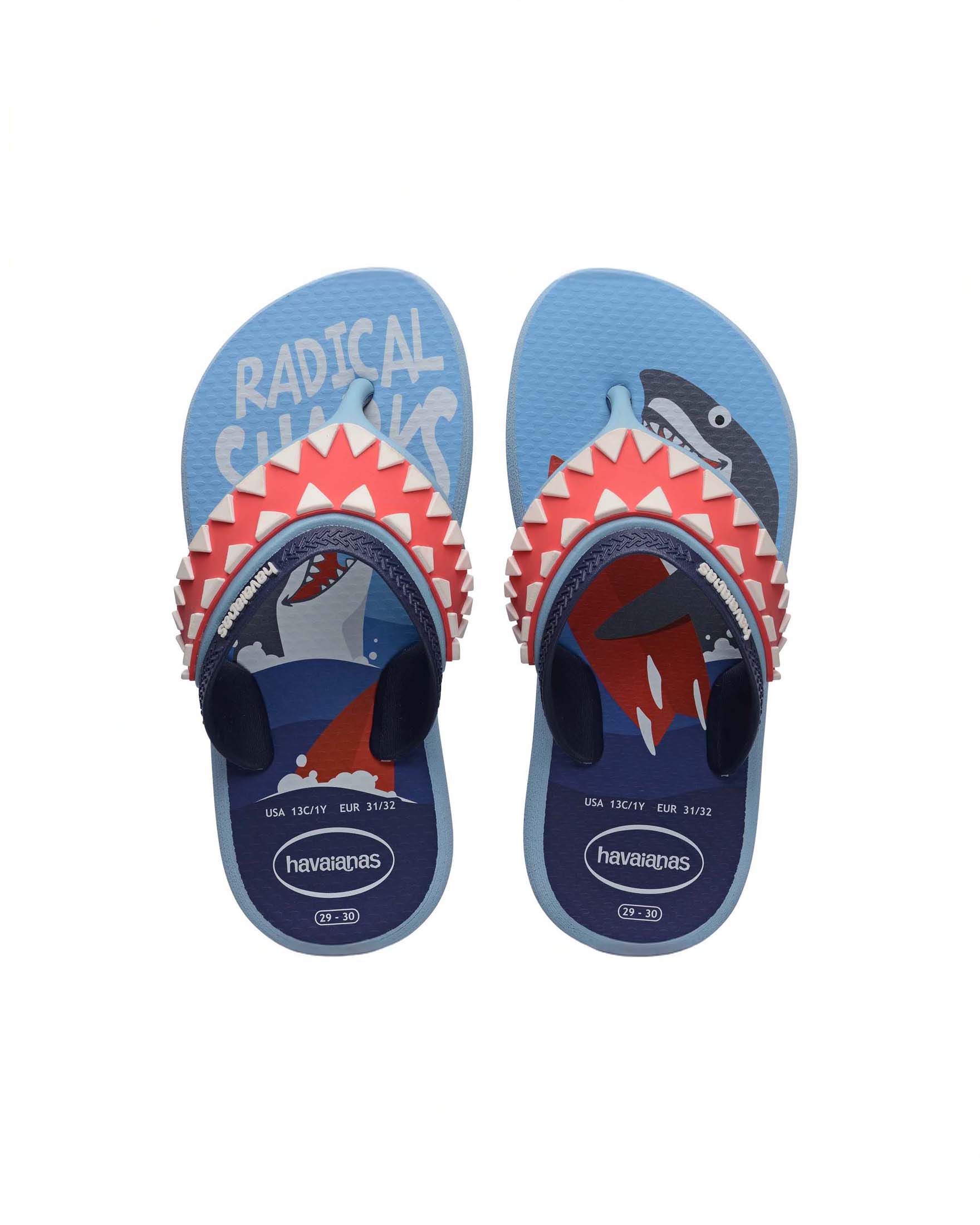 Havaianas Kids Motion Fun azzurre con maxi fascia squalo