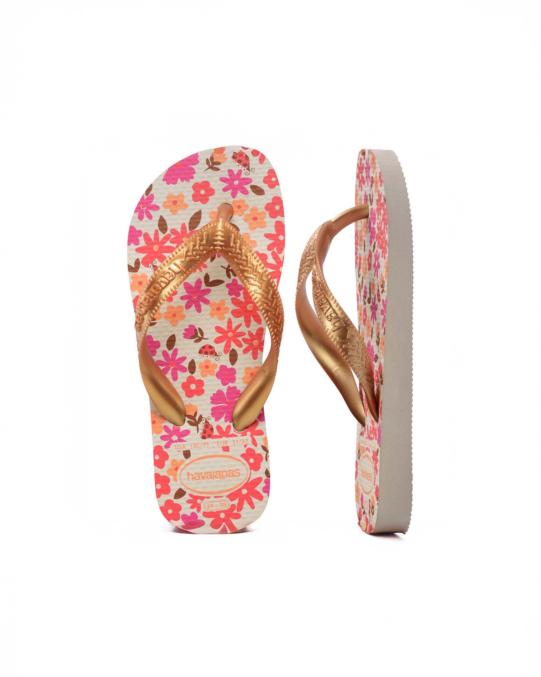 Havaianas Kids Flores rosa con stampa fiori e fascia oro image