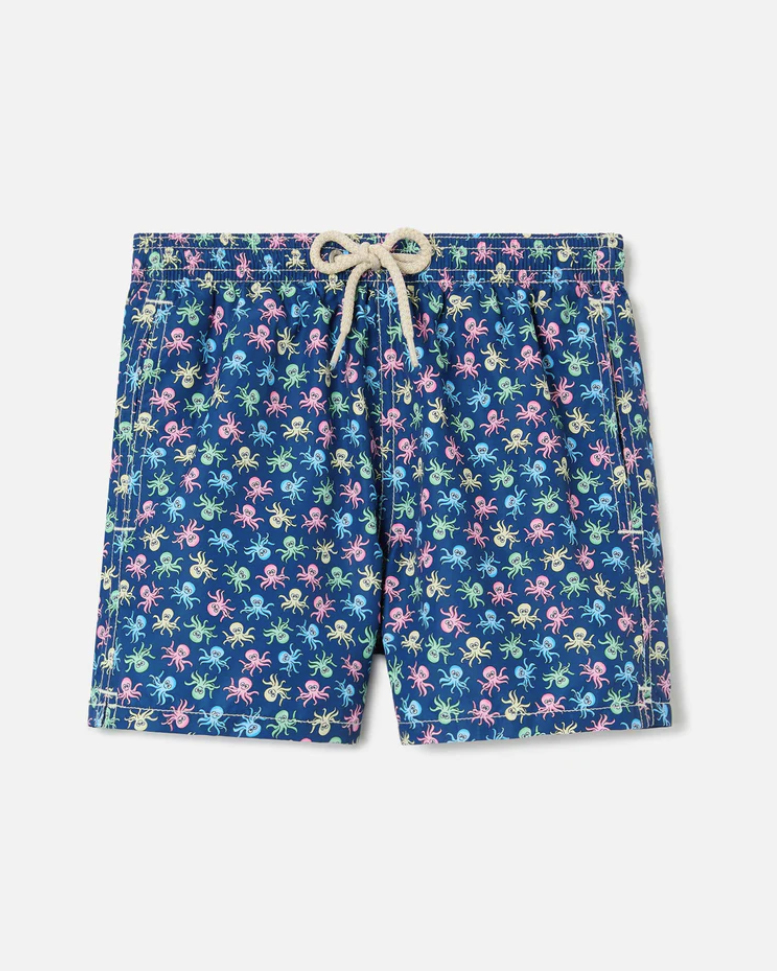 Boxer mare MC2 Saint Barth blu con fantasia polipi multicolor