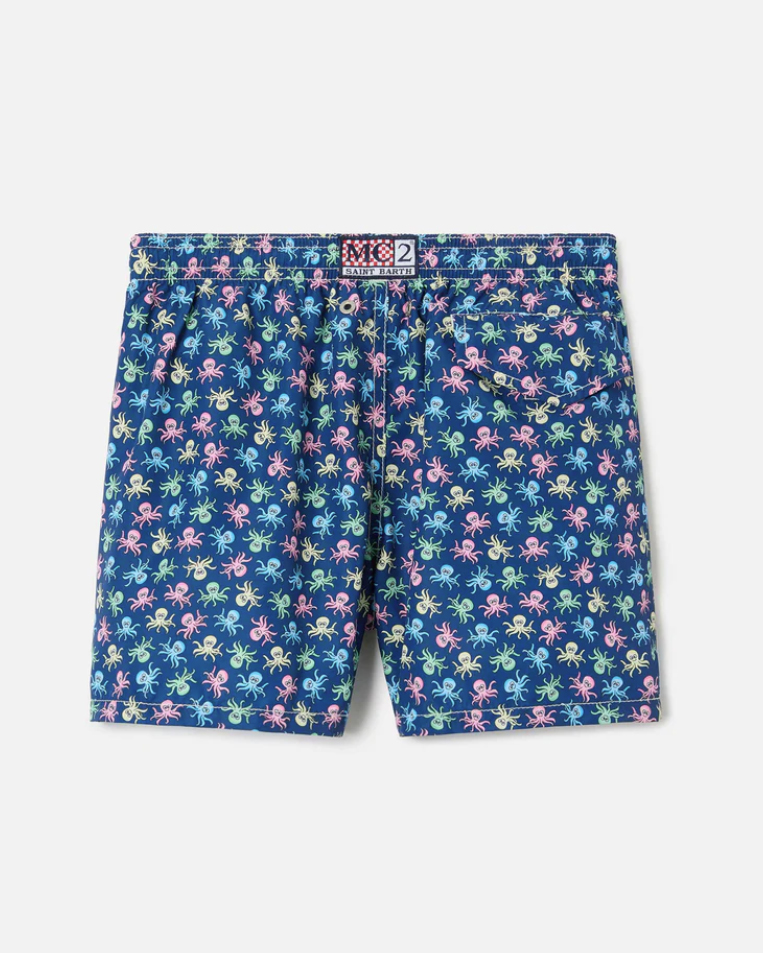 Boxer mare MC2 Saint Barth blu con fantasia polipi multicolor image