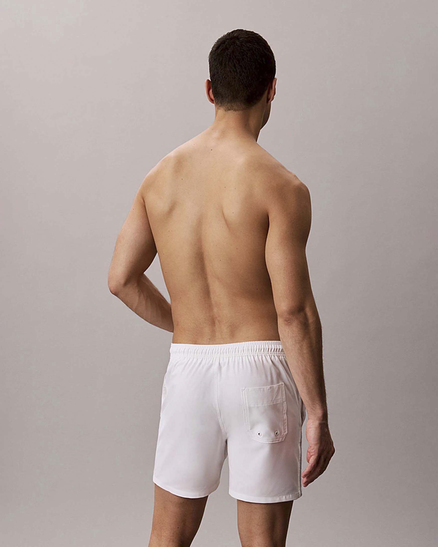 Boxer mare Calvin Klein Beachwear bianchi in tessuto elasticizzato con nastro logato