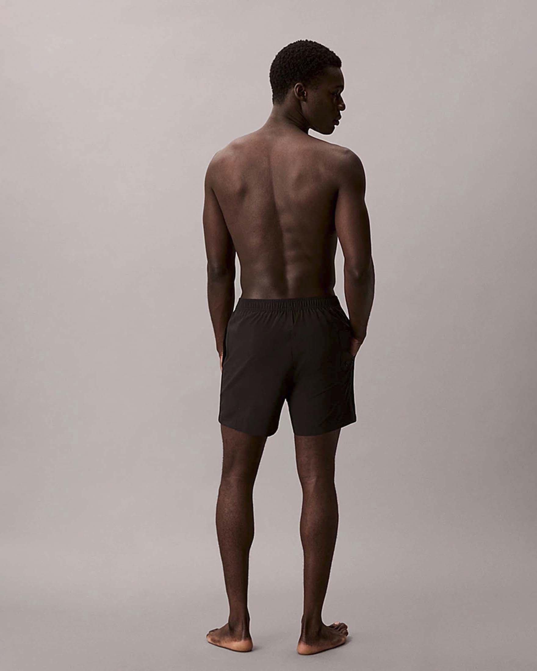 Boxer mare Calvin Klein Beachwear neri in tessuto elasticizzato con nastro logato