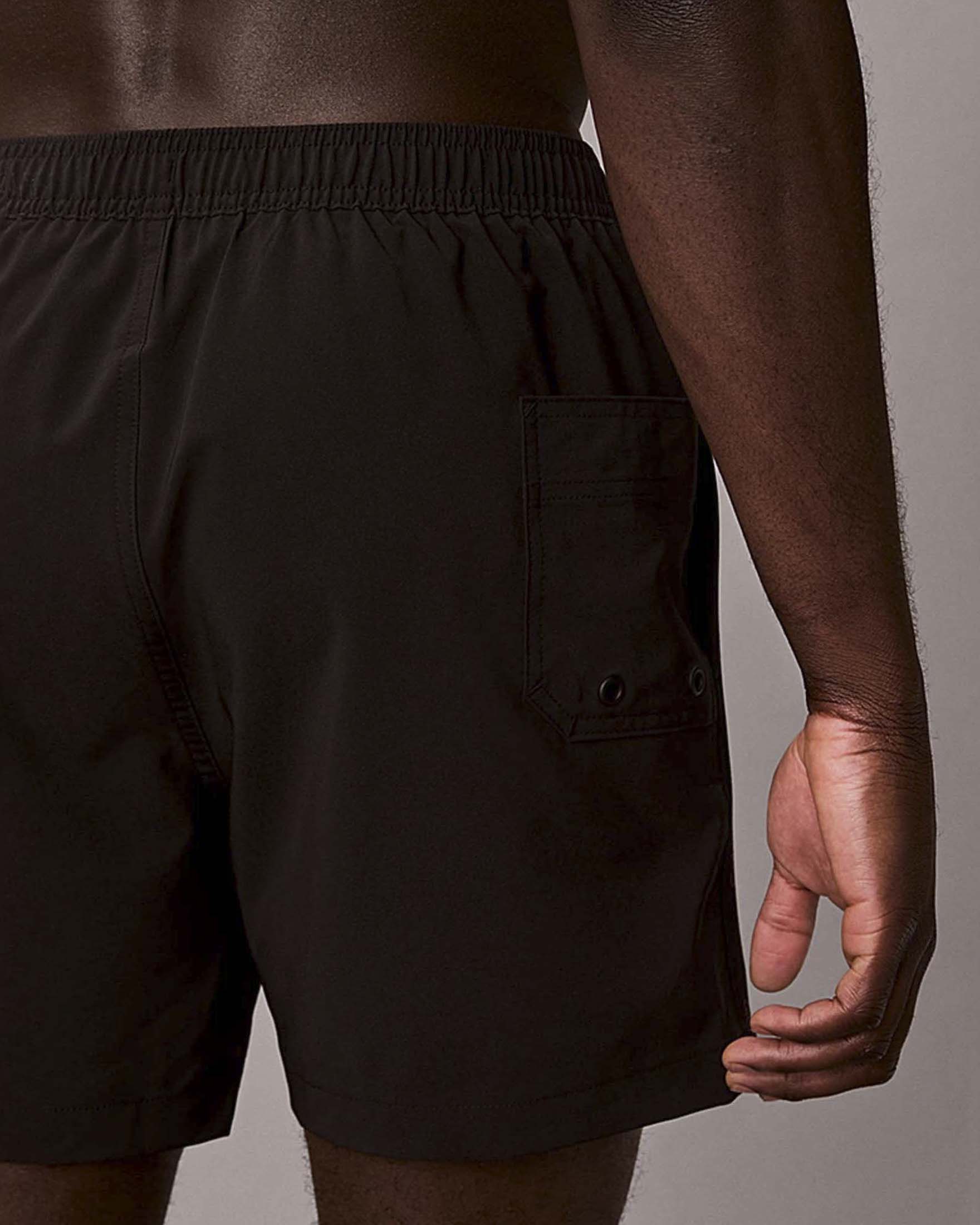 Boxer mare Calvin Klein Beachwear neri in tessuto elasticizzato con nastro logato