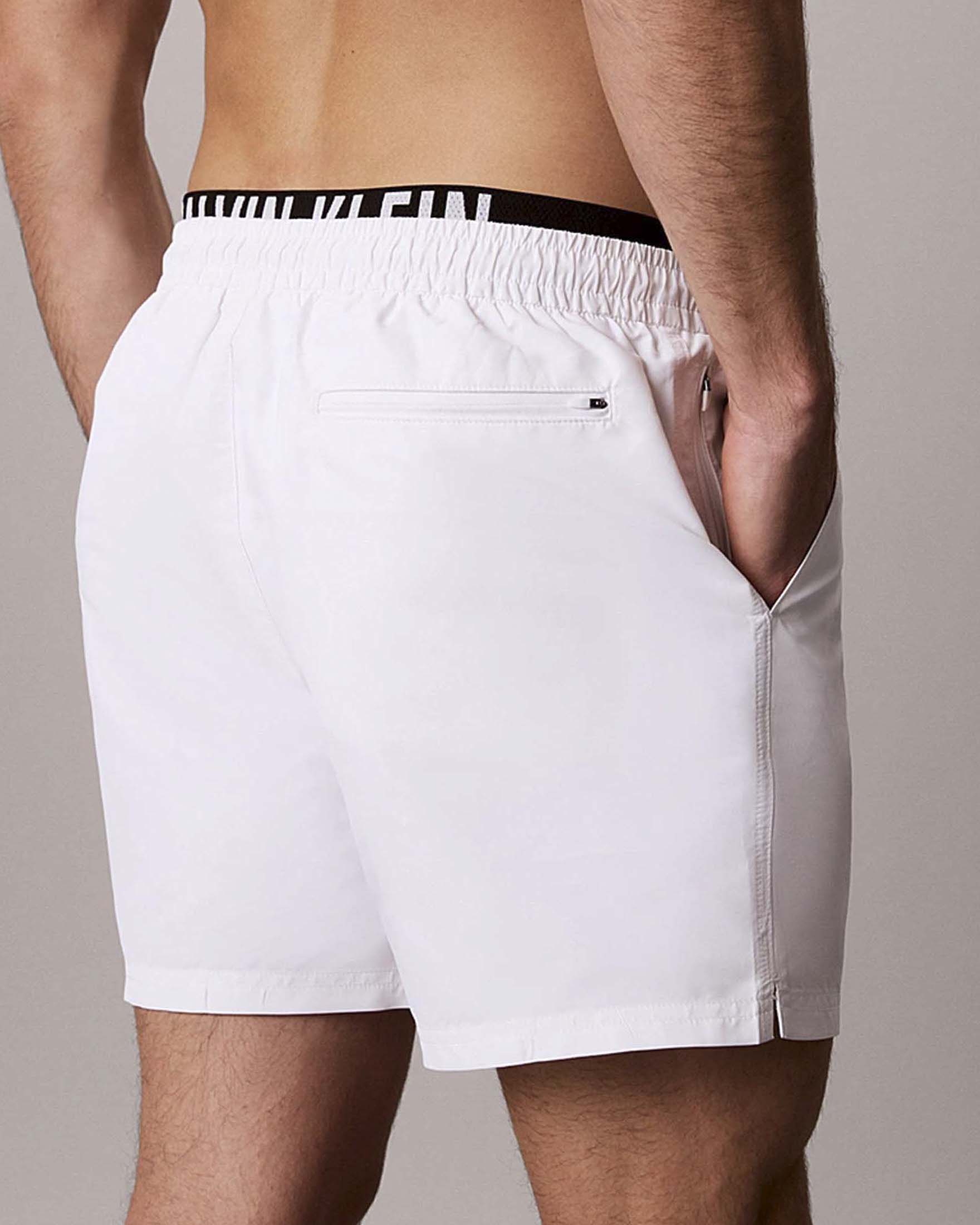 Boxer mare Calvin Klein Beachwear bianco con doppia fascia logata