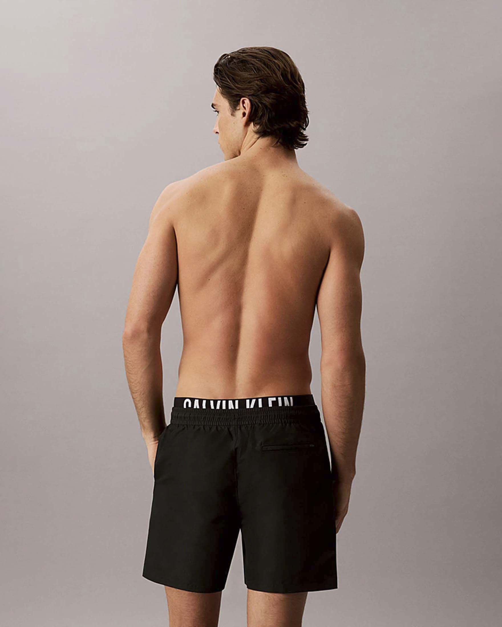 Boxer mare Calvin Klein Beachwear nero con doppia fascia logata
