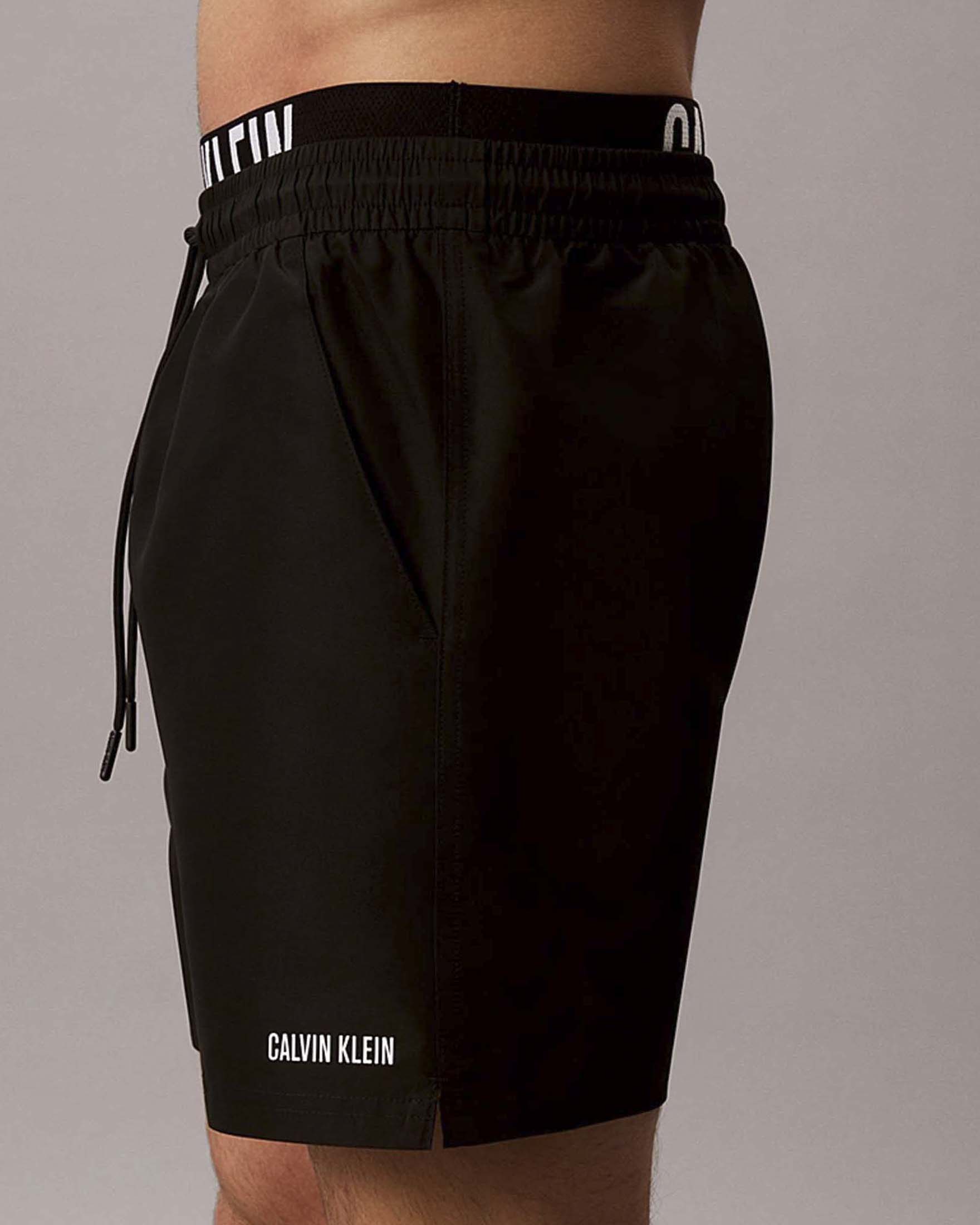 Boxer mare Calvin Klein Beachwear nero con doppia fascia logata