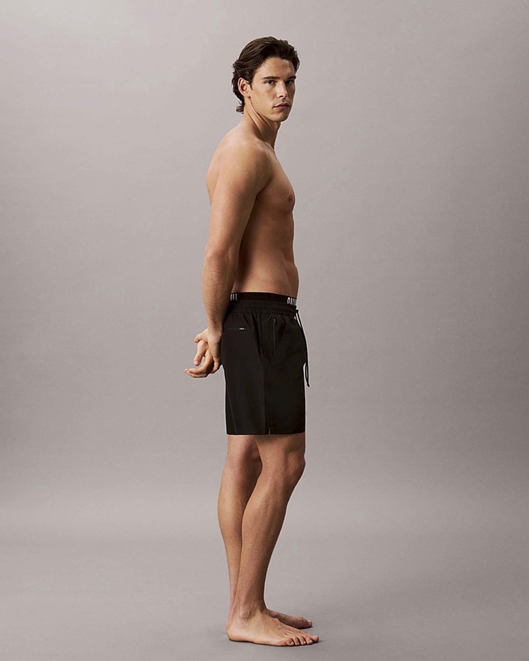 Boxer mare Calvin Klein Beachwear nero con doppia fascia logata