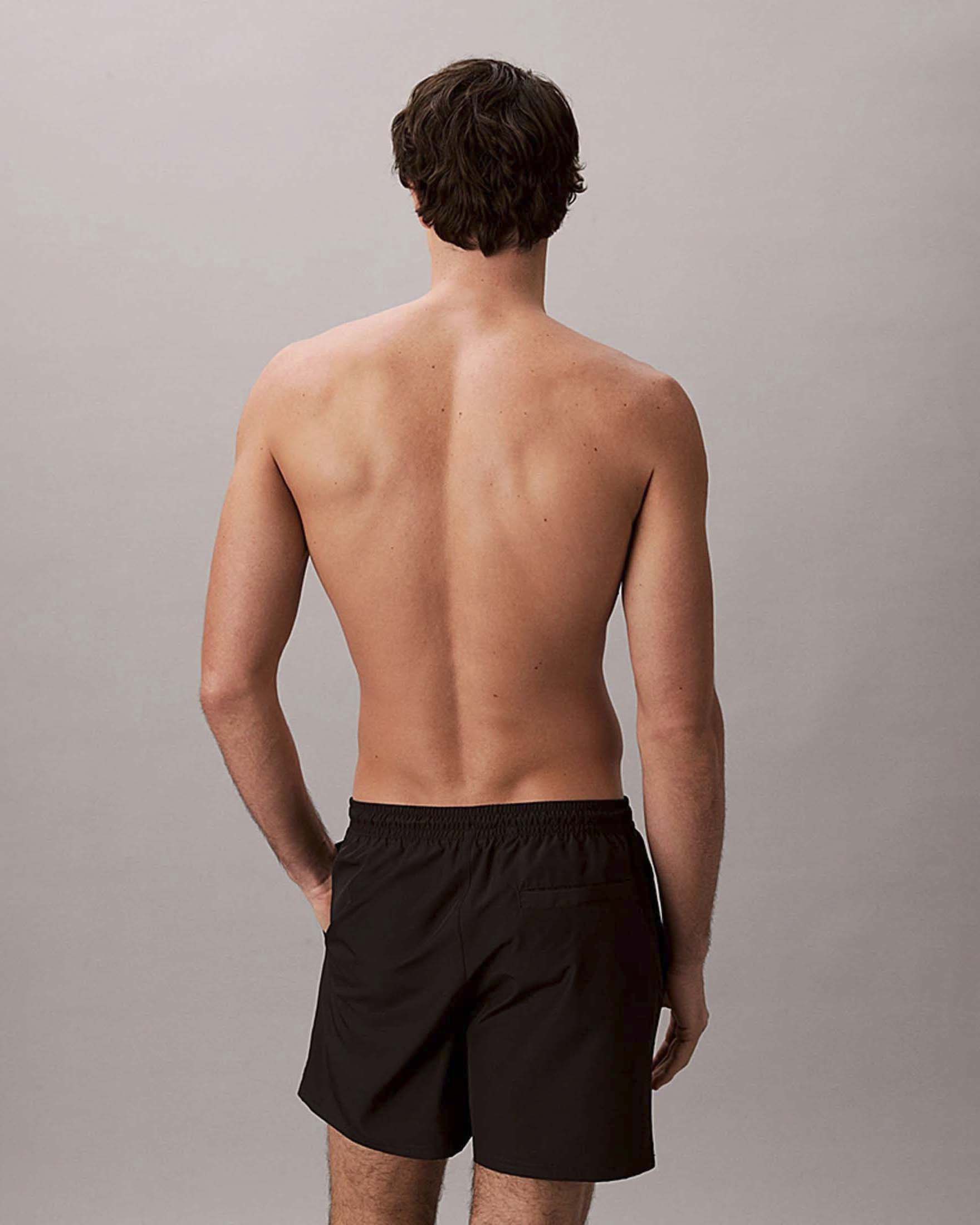 Boxer mare Calvin Klein Beachwear nero con stampa logo monogramma