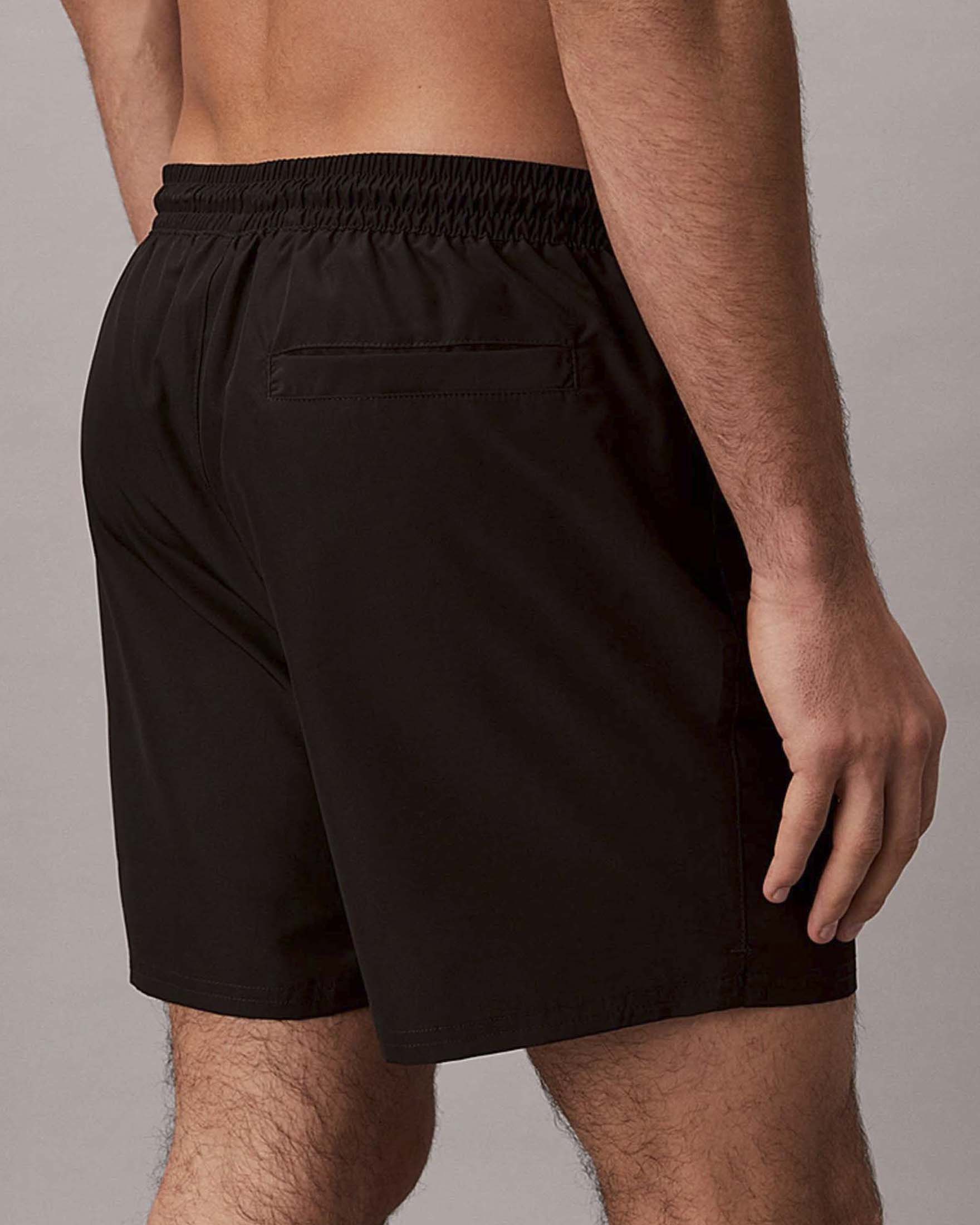 Boxer mare Calvin Klein Beachwear nero con stampa logo monogramma