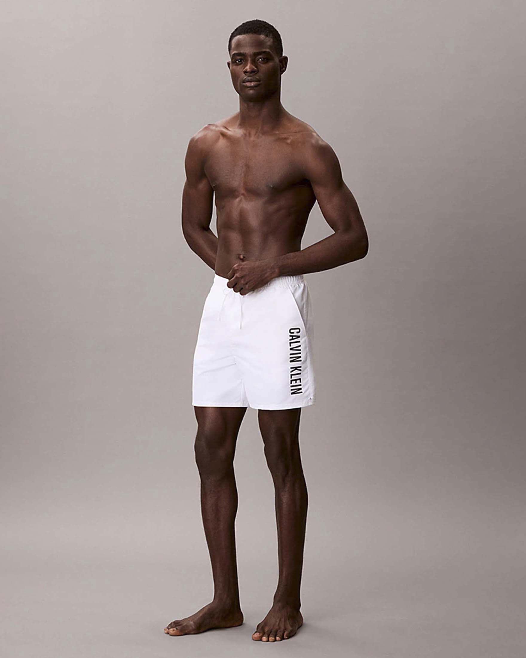 Boxer mare Calvin Klein Beachwear bianco con logo laterale