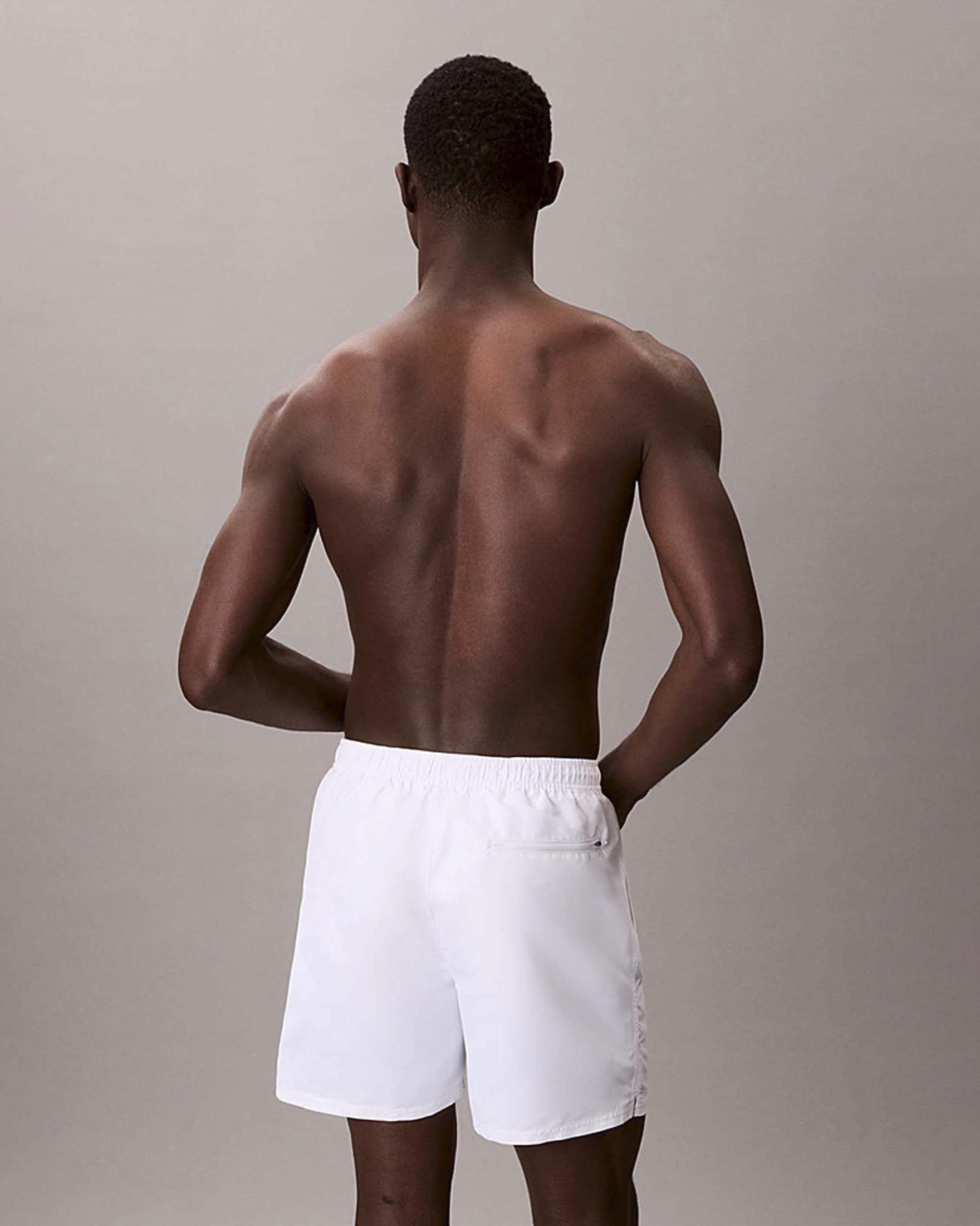 Boxer mare Calvin Klein Beachwear bianco con logo laterale