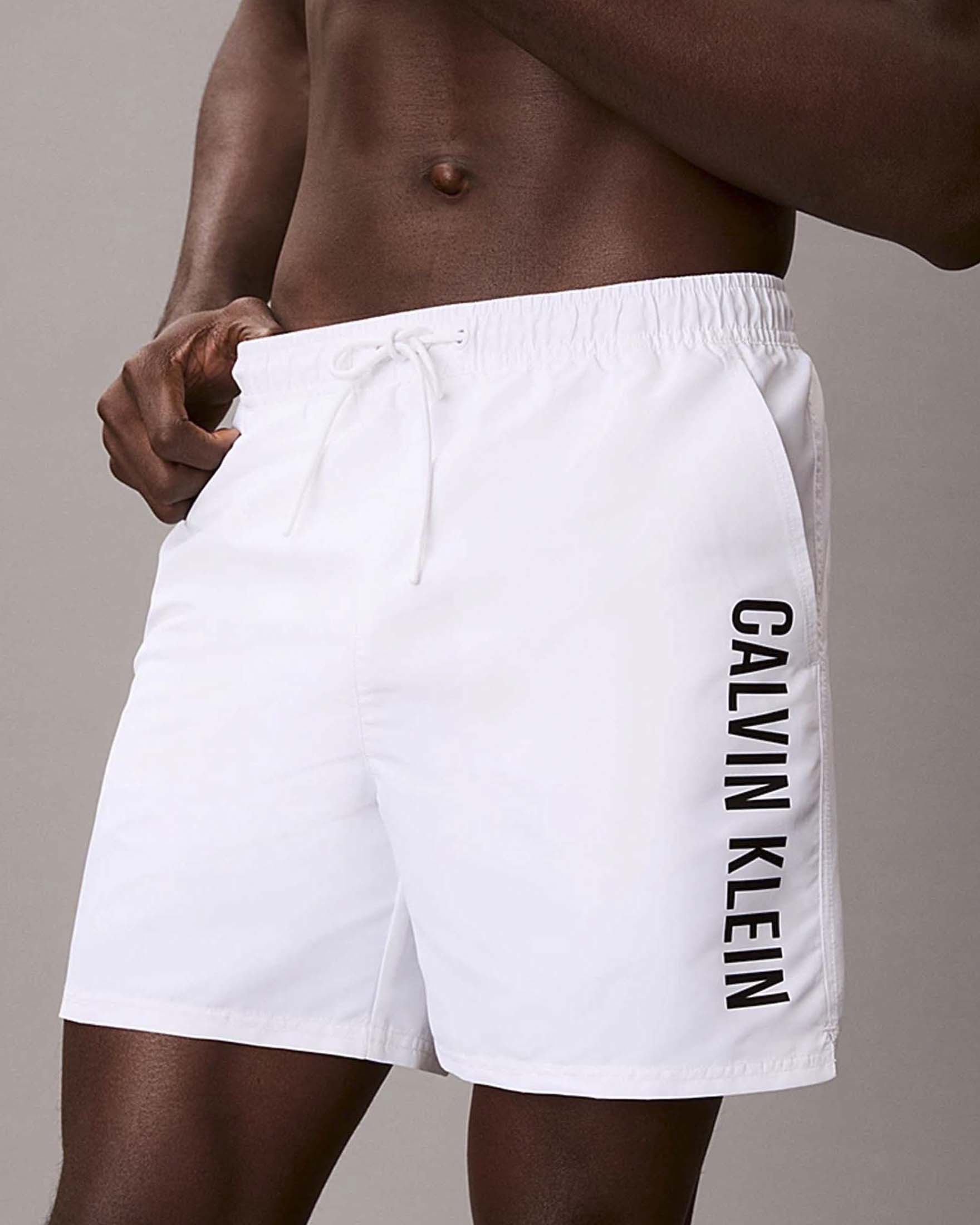 Boxer mare Calvin Klein Beachwear bianco con logo laterale