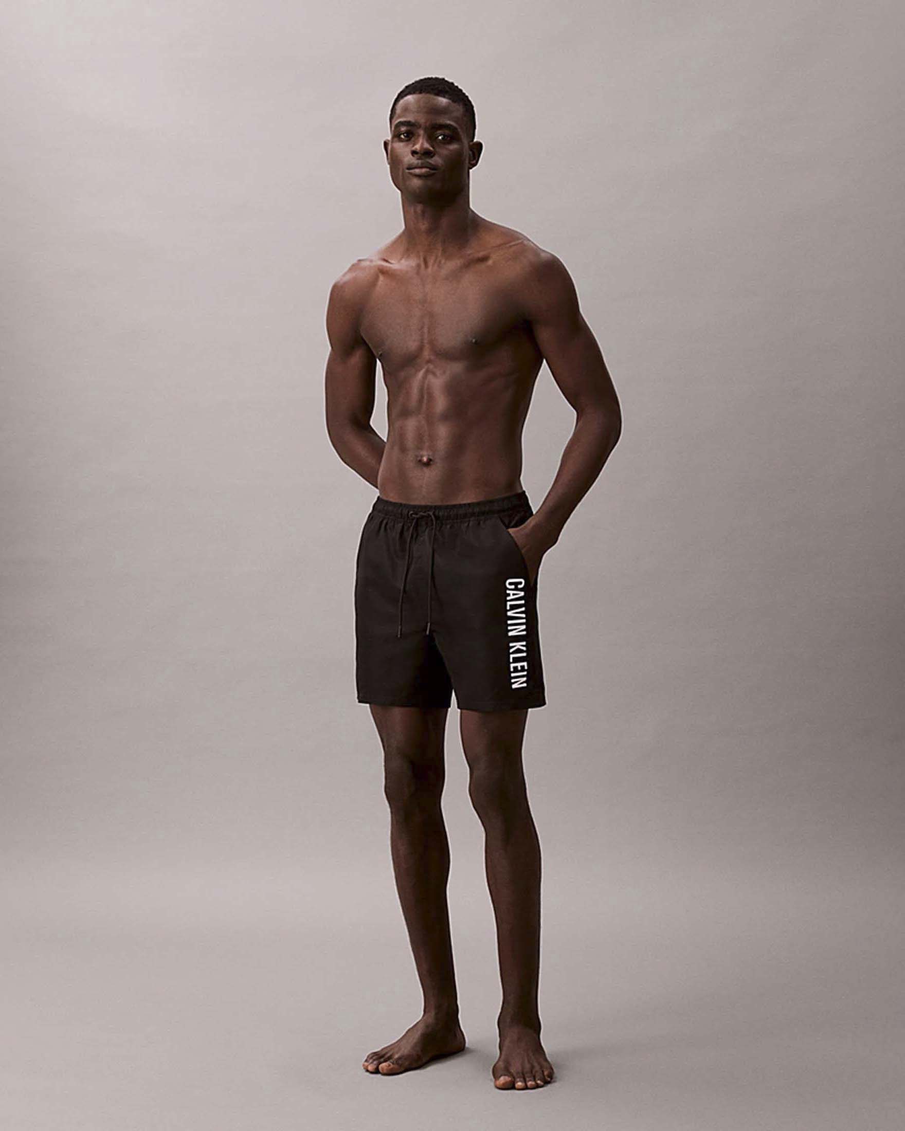 Boxer mare Calvin Klein Beachwear neri con logo laterale