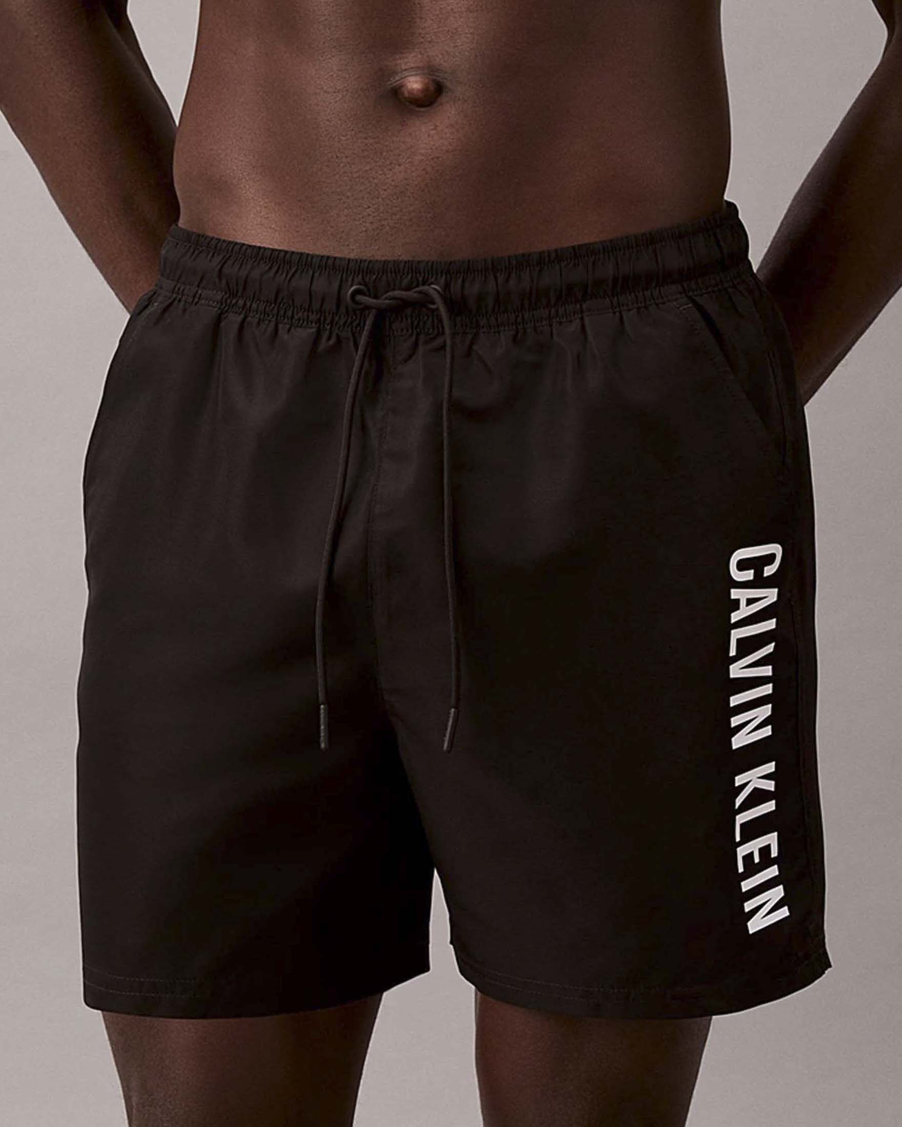 Boxer mare Calvin Klein Beachwear neri con logo laterale