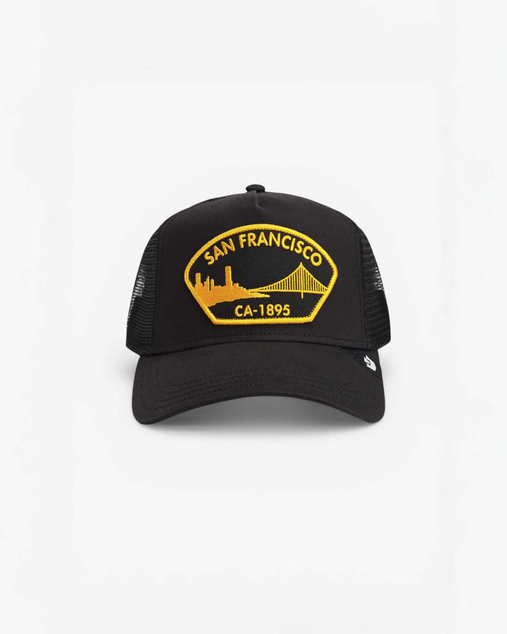 Berretto trucker nero con ricamo San Francisco