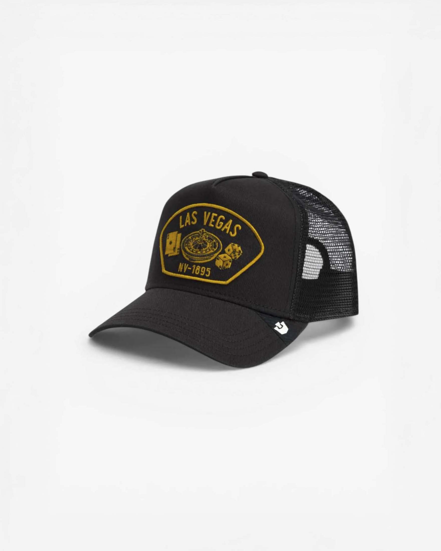 Berretto trucker nero con ricamo Las Vegas