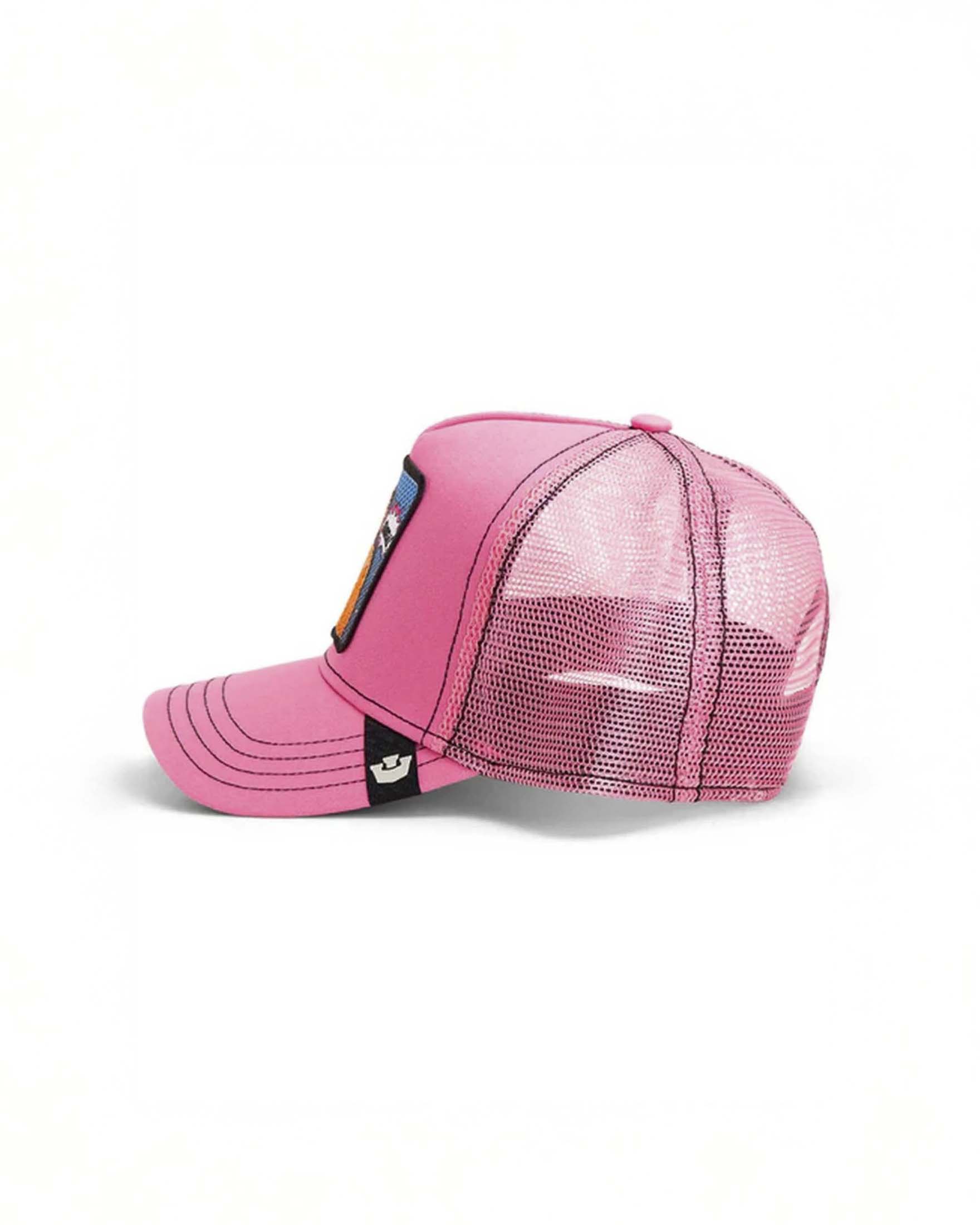 Berretto trucker Goorin Bros rosa con patch popart queen lion image