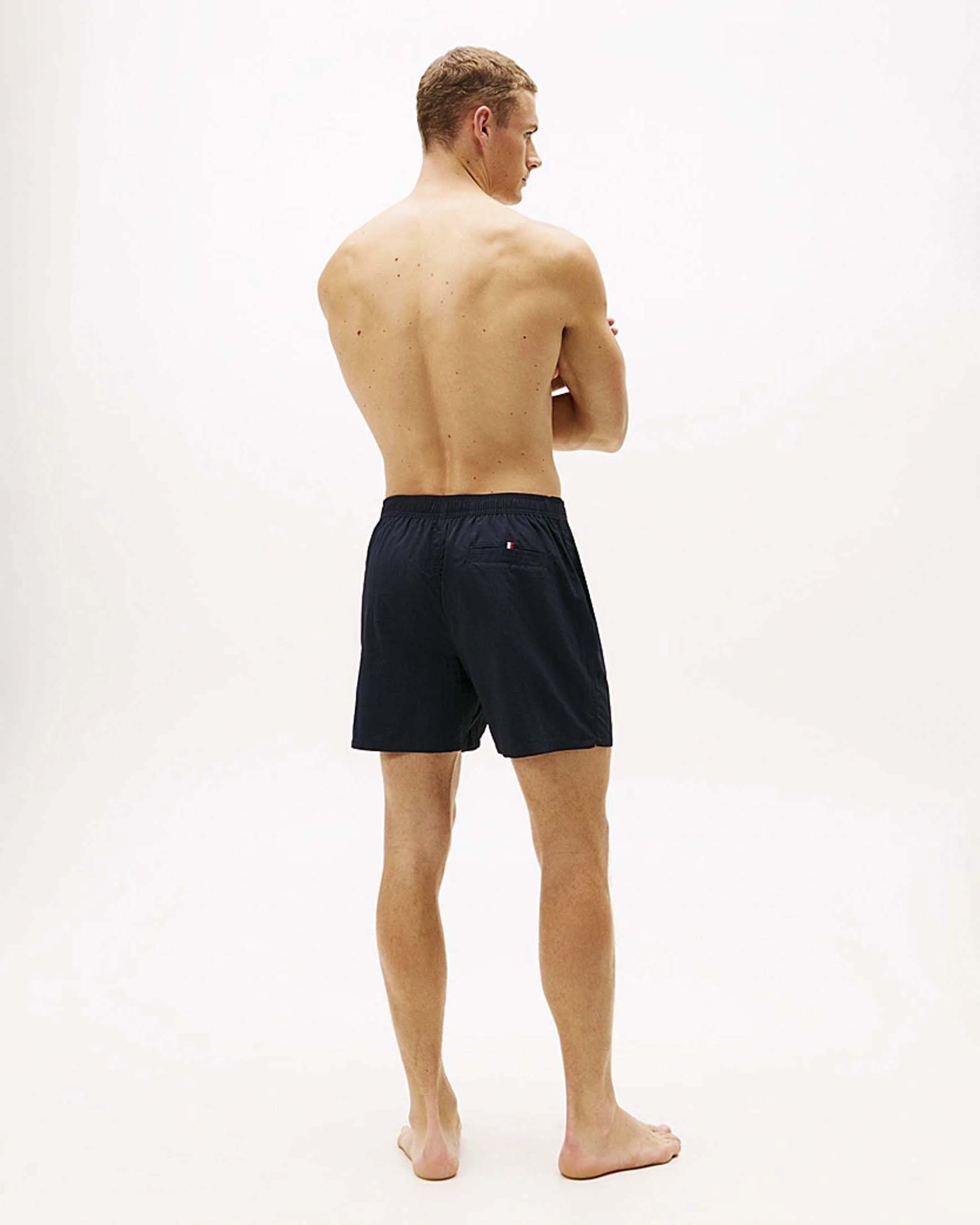 Boxer mare Tommy Hilfiger blu in nylon con maxi bandiera color block