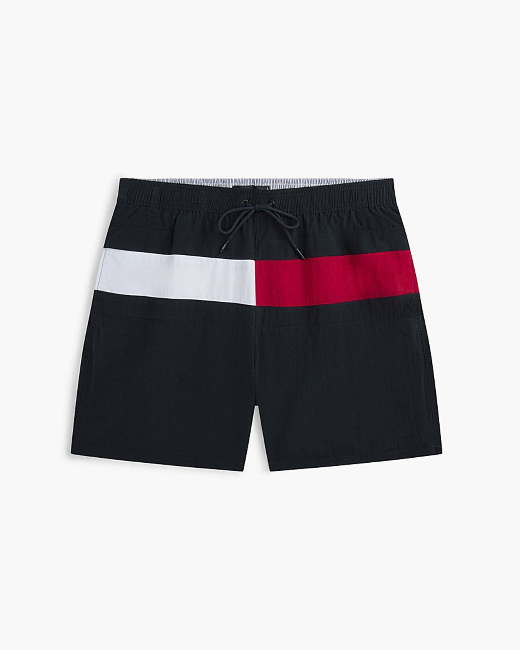 Boxer mare Tommy Hilfiger blu in nylon con maxi bandiera color block