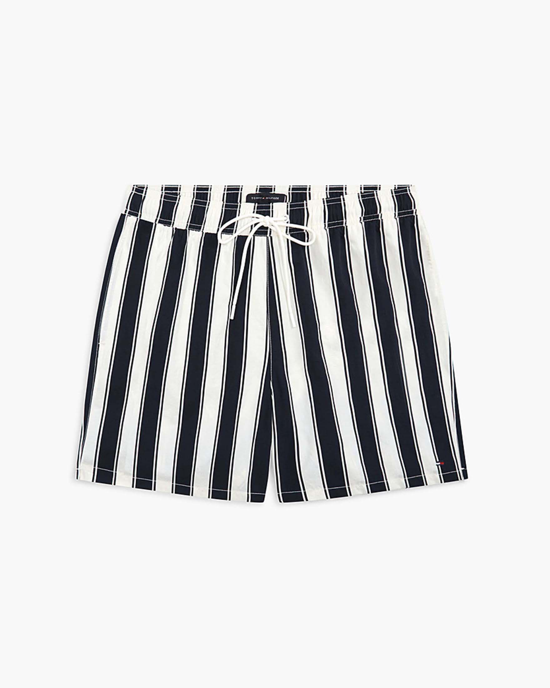 Boxer mare Tommy Hilfiger a righe blu e bianche in nylon riciclato