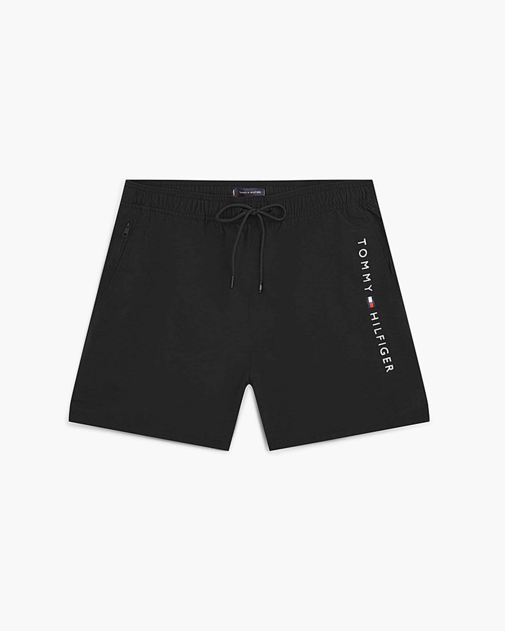 Boxer mare Tommy Hilfiger neri in nylon con ricamo logo laterale