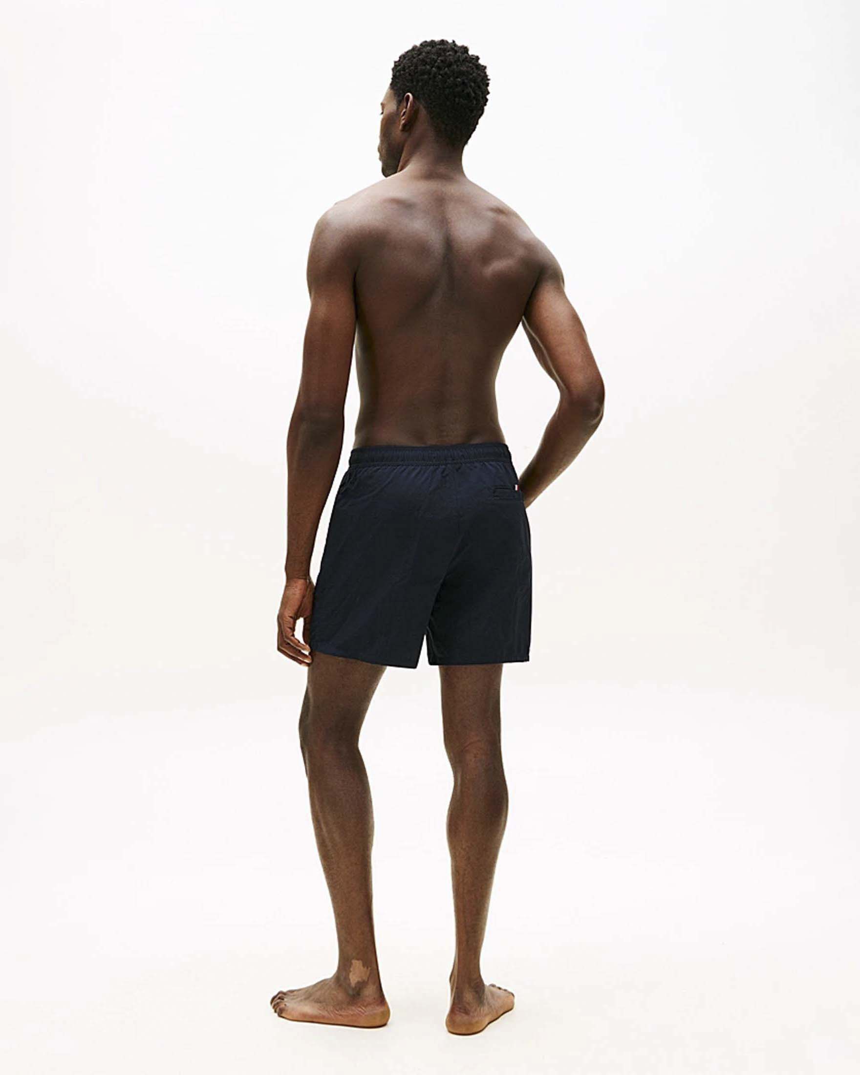 Boxer mare Tommy Hilfiger blu in nylon con logo ricamato