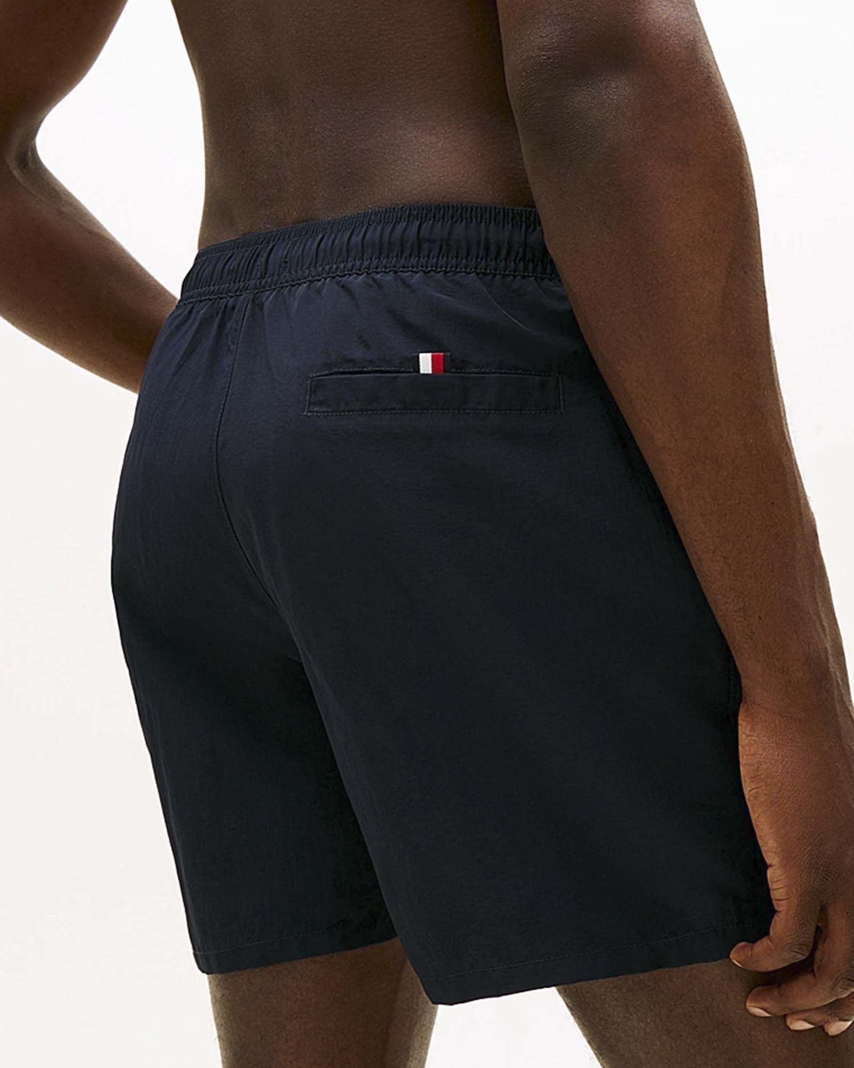 Boxer mare Tommy Hilfiger blu in nylon con logo ricamato