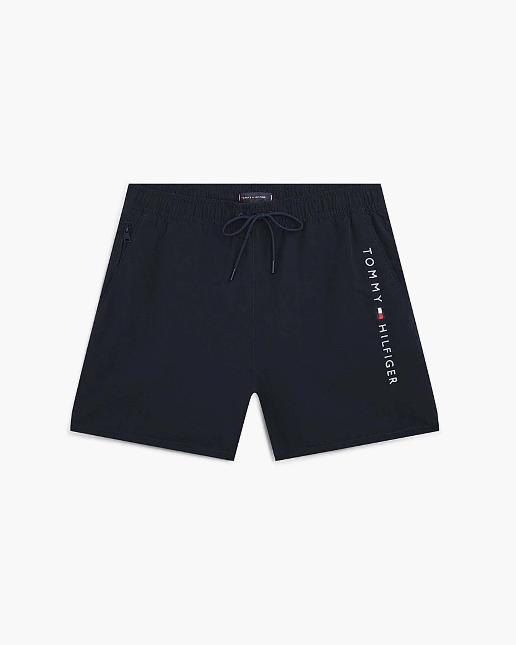 Boxer mare Tommy Hilfiger blu in nylon con logo ricamato