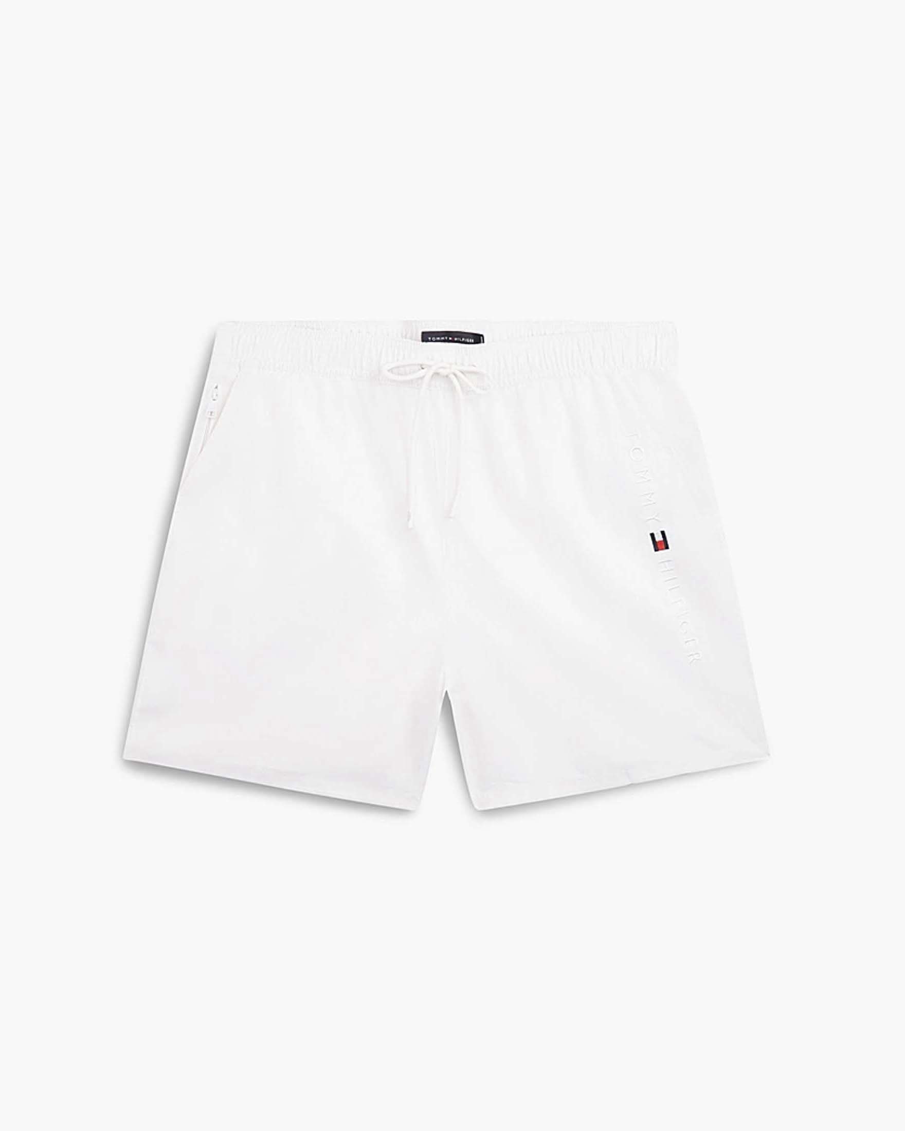 Boxer mare Tommy Hilfiger bianco in nylon con logo ricamato