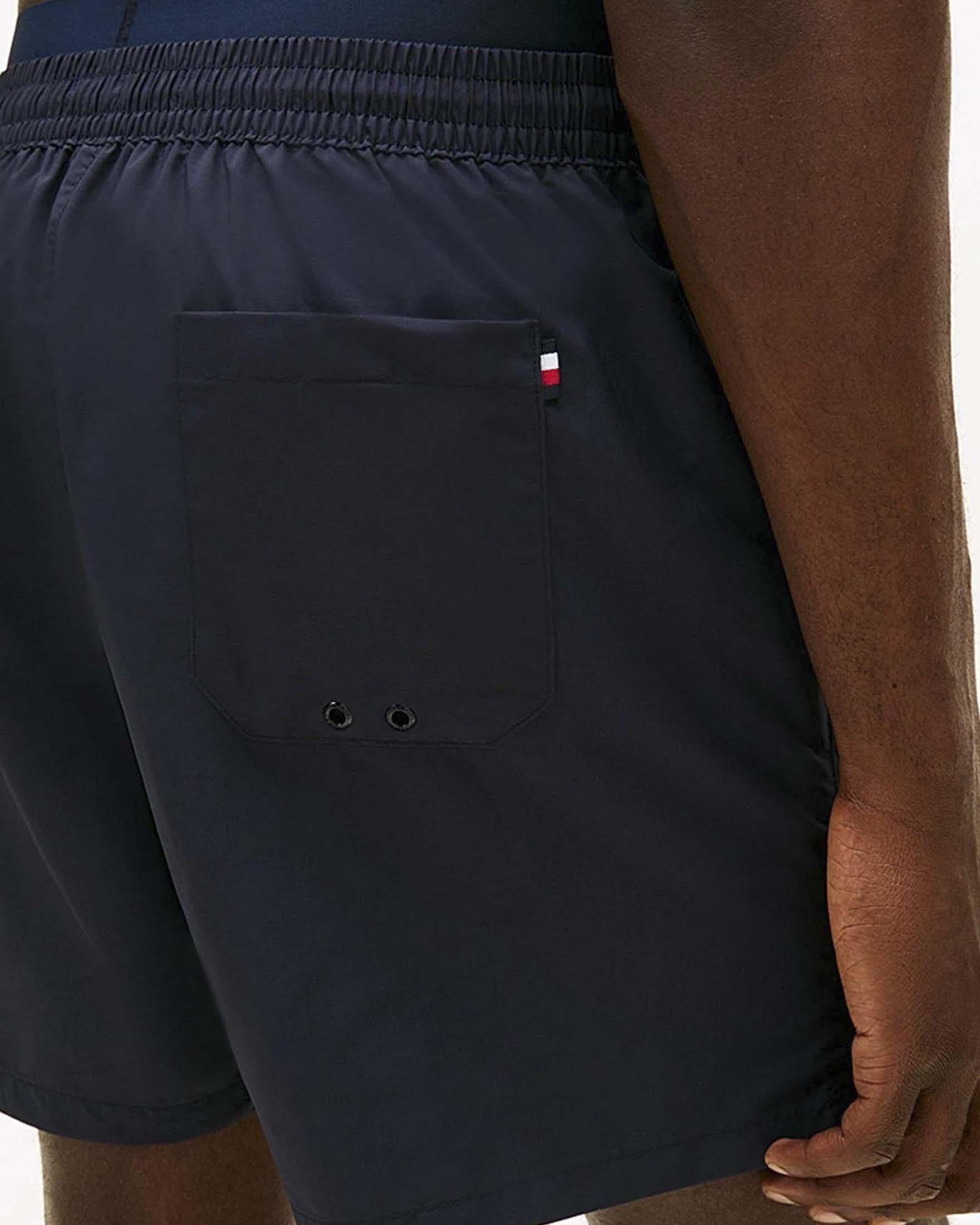 Boxer mare Tommy Hilfiger blu in nylon con logo sulla fascia in vita