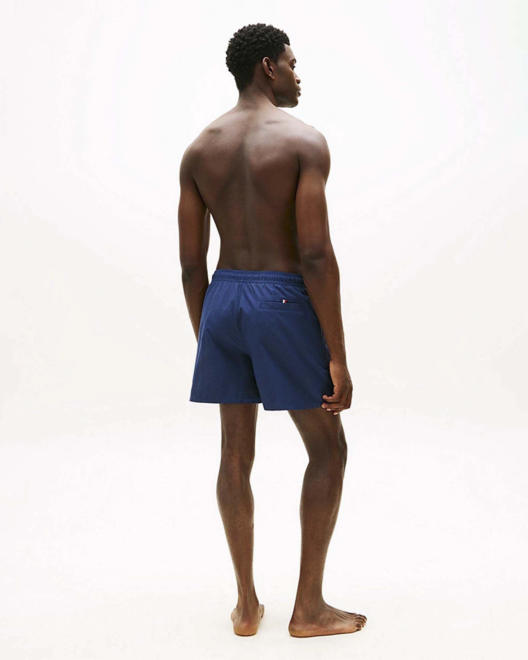 Boxer mare Tommy Hilfiger indaco con coulisse e logo ricamato