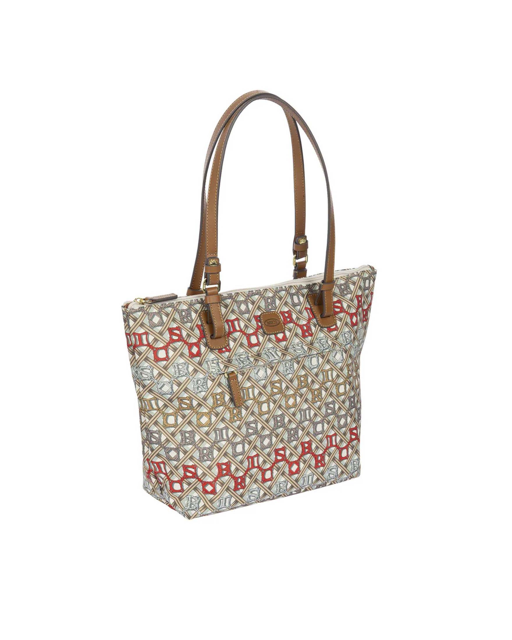 Shopping Bag Sportina 3 in 1 Media Bric's impermeabile con manici in pelle e stampa effetto macramé image