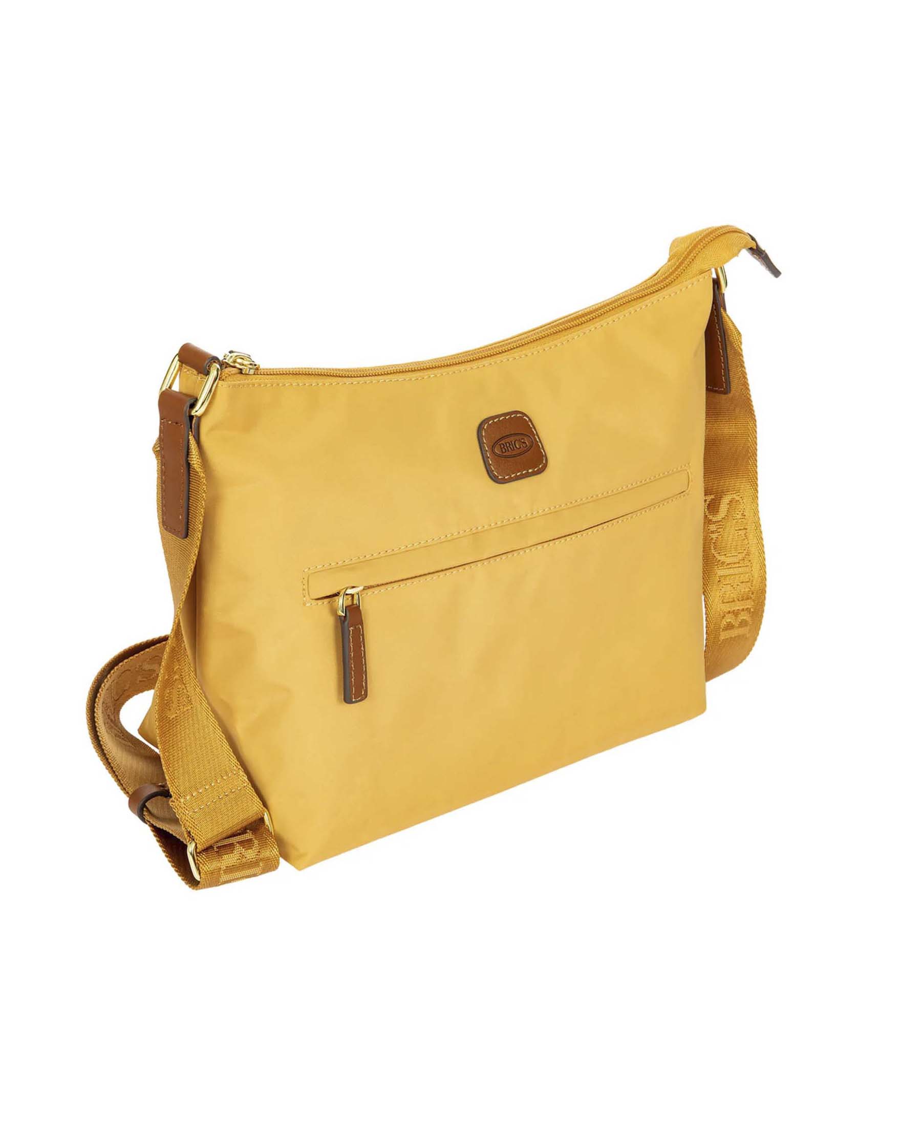 Borsa a Tracolla Piccola X-Collection Bric's ocra in tessuto impermeabile con dettagli in pelle image