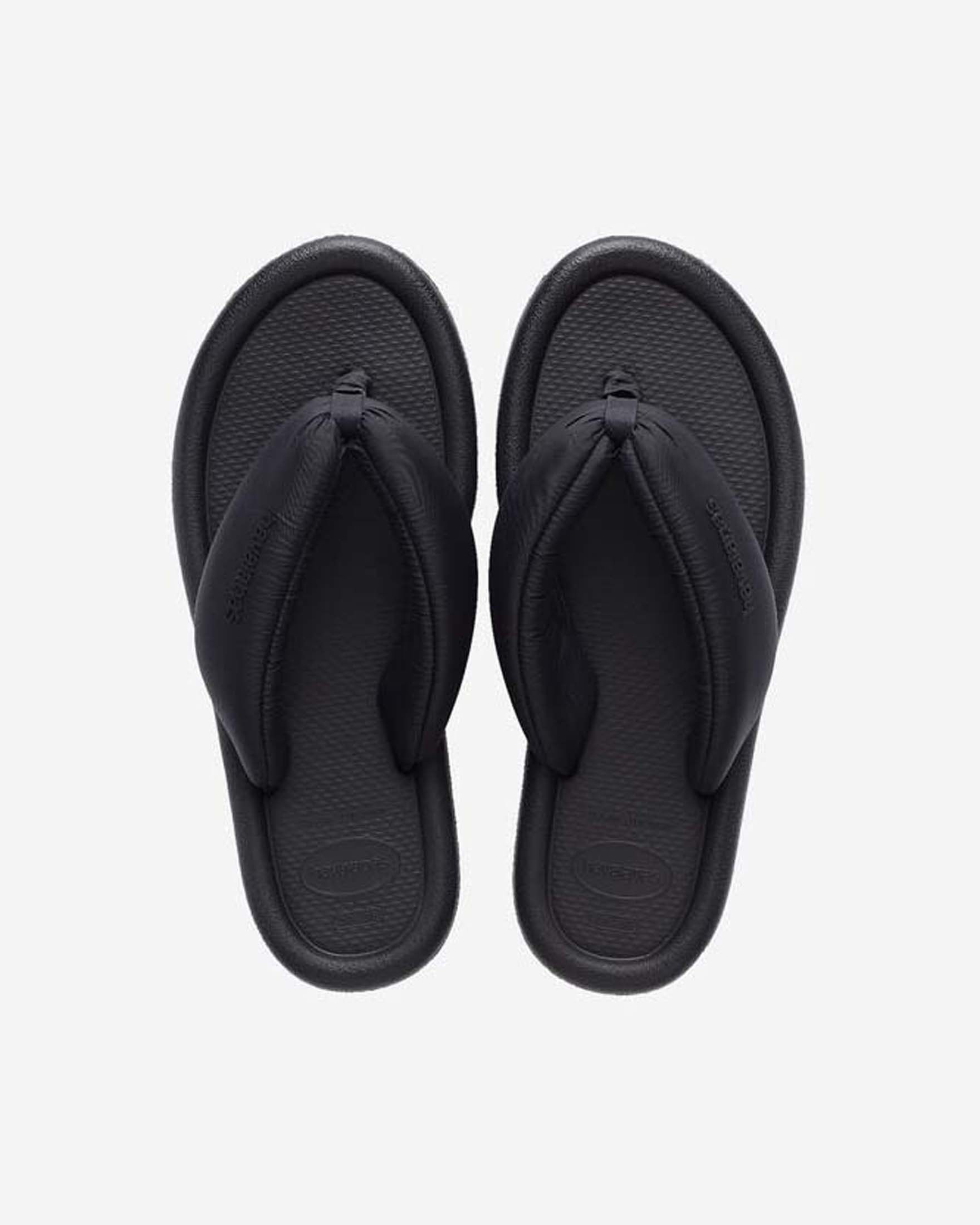 Ciabatte infradito Maxi Puffed Up Havaianas nere con profili morbidi e cinturini imbottiti in tessuto