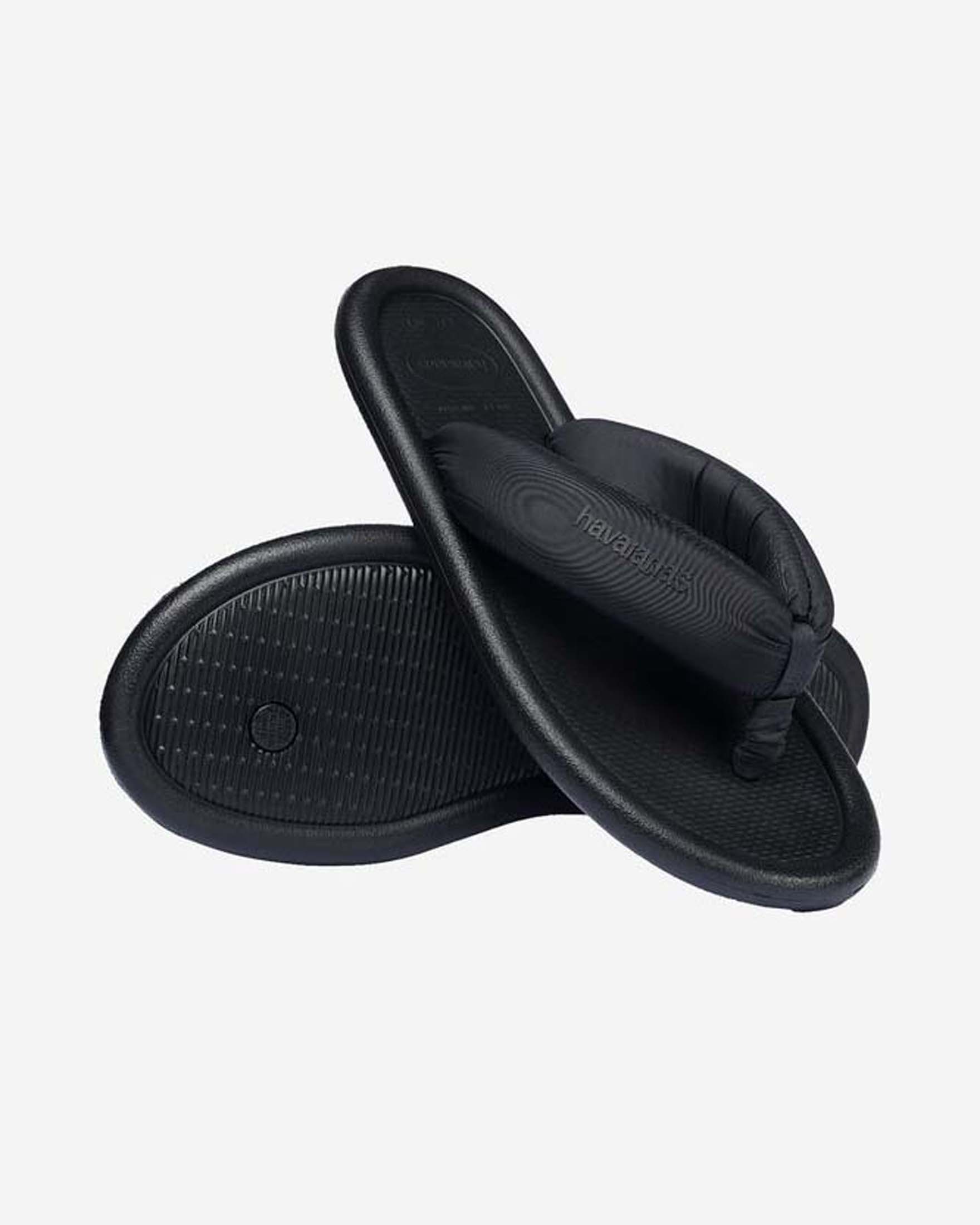 Ciabatte infradito Maxi Puffed Up Havaianas nere con profili morbidi e cinturini imbottiti in tessuto