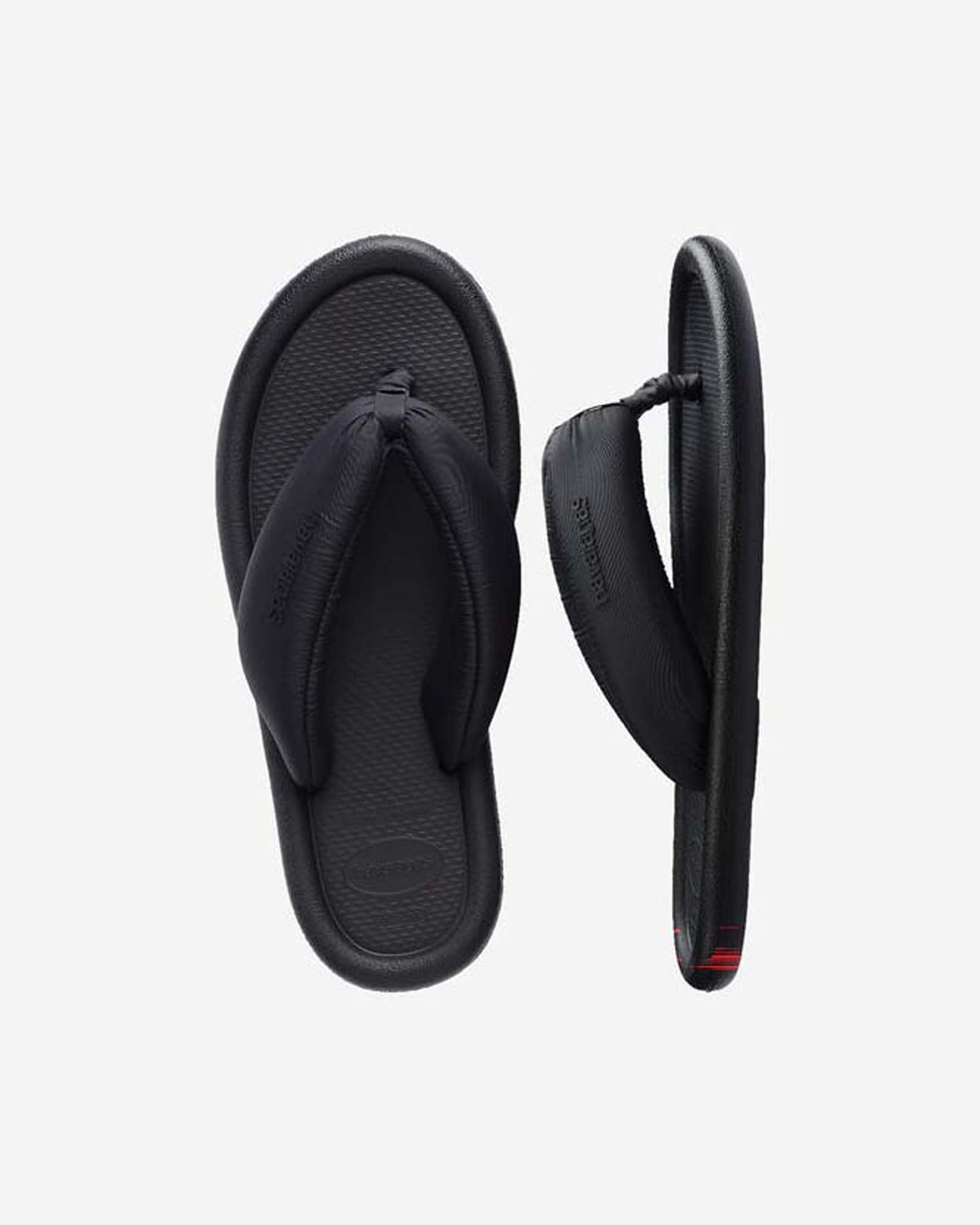 Ciabatte infradito Maxi Puffed Up Havaianas nere con profili morbidi e cinturini imbottiti in tessuto