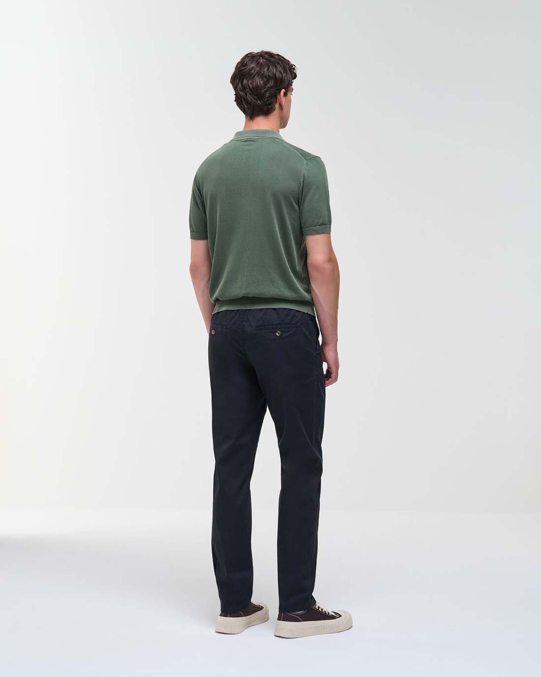 Polo Colmar Originals verde militare in maglia di cotone con colletto bowling