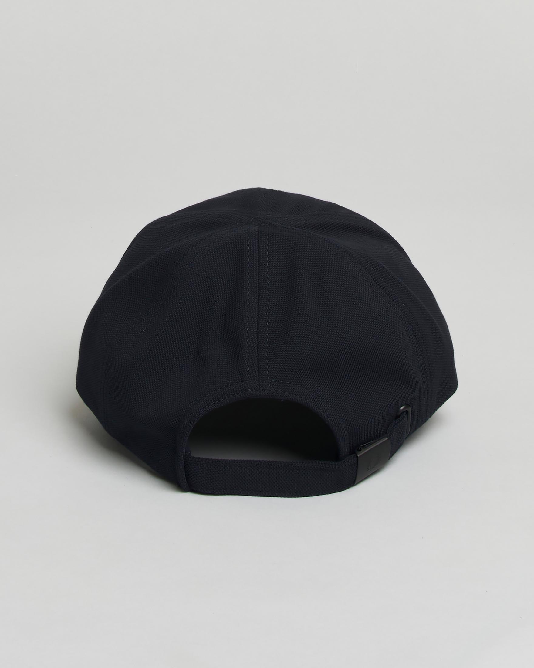 Berretto baseball Fred Perry blu in piquè di puro cotone con corona d'alloro salvia