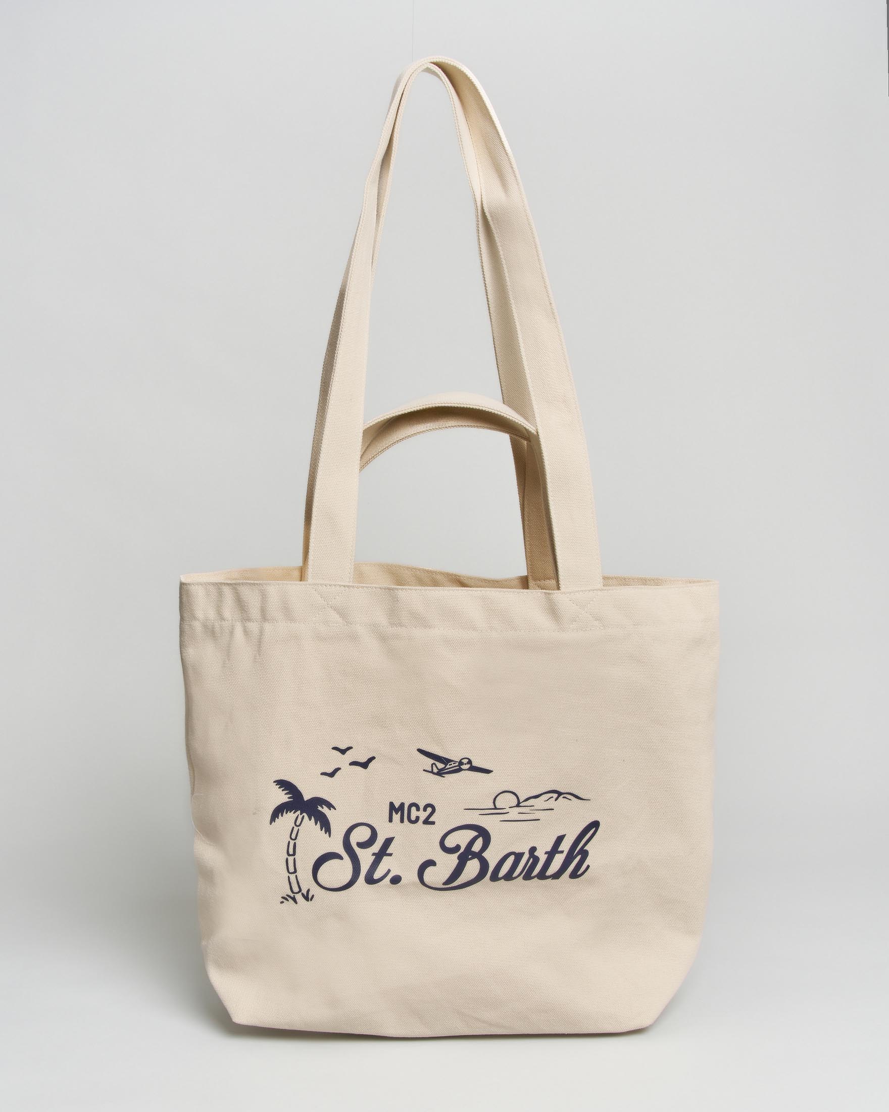 Shopping bag Tote Essential Beach panna in cotone