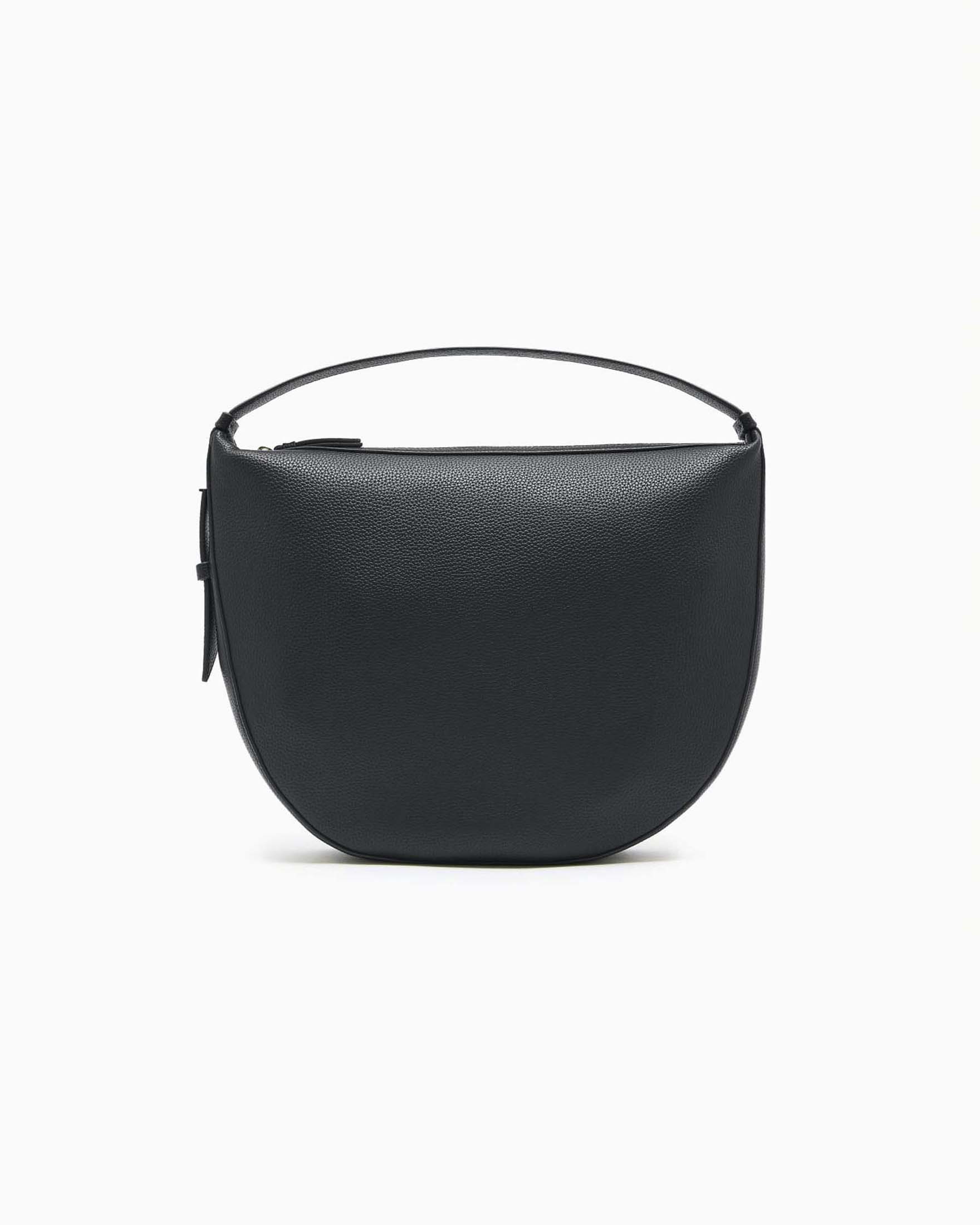 Borsa Hobo Exchange nera media in similpelle effetto martellato